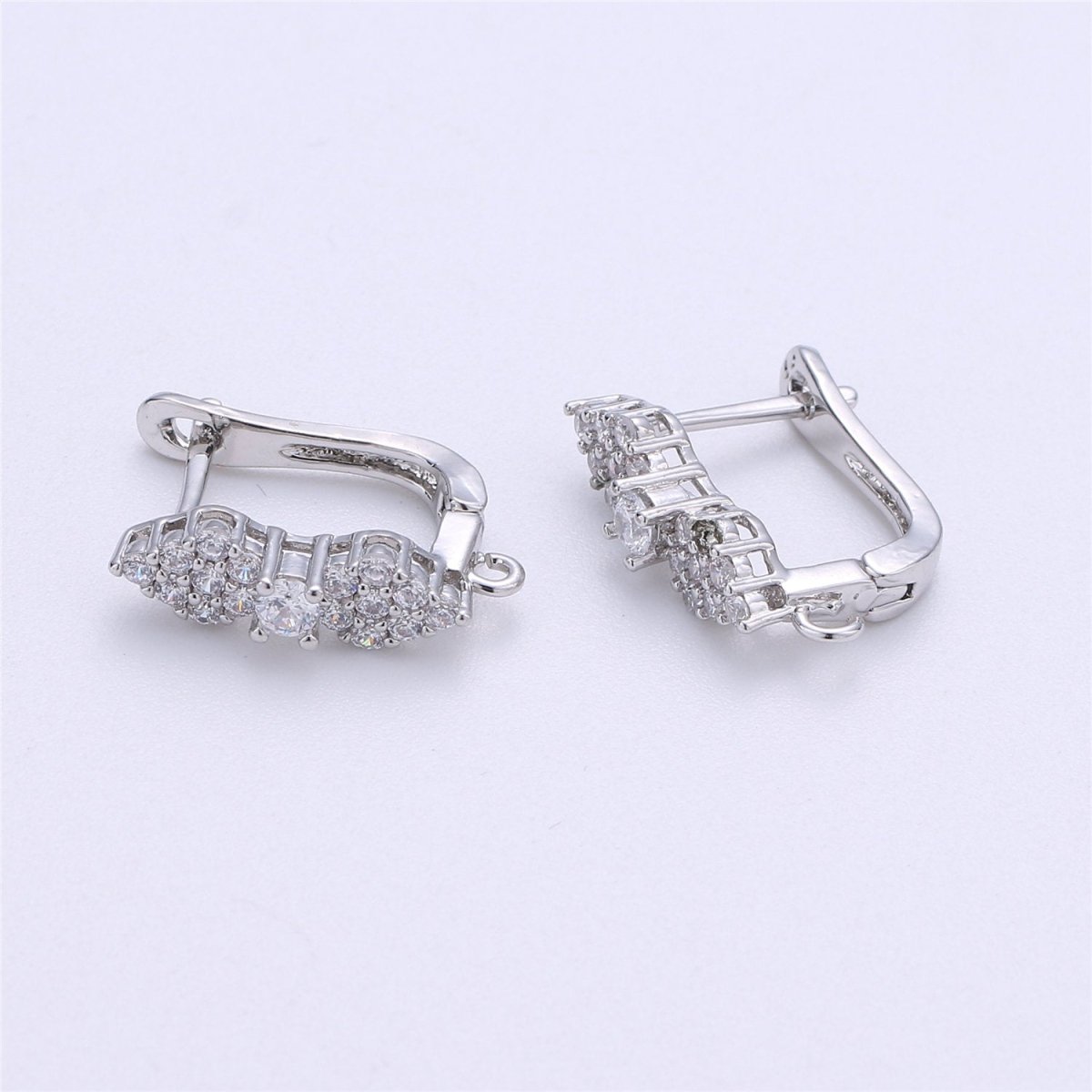 Cubic 14k Gold Filled one touch w/ open link Lever back earring making, 20x15 mm, Nickel free Lead Free for Earring Charm Making Findings K-313 - DLUXCA