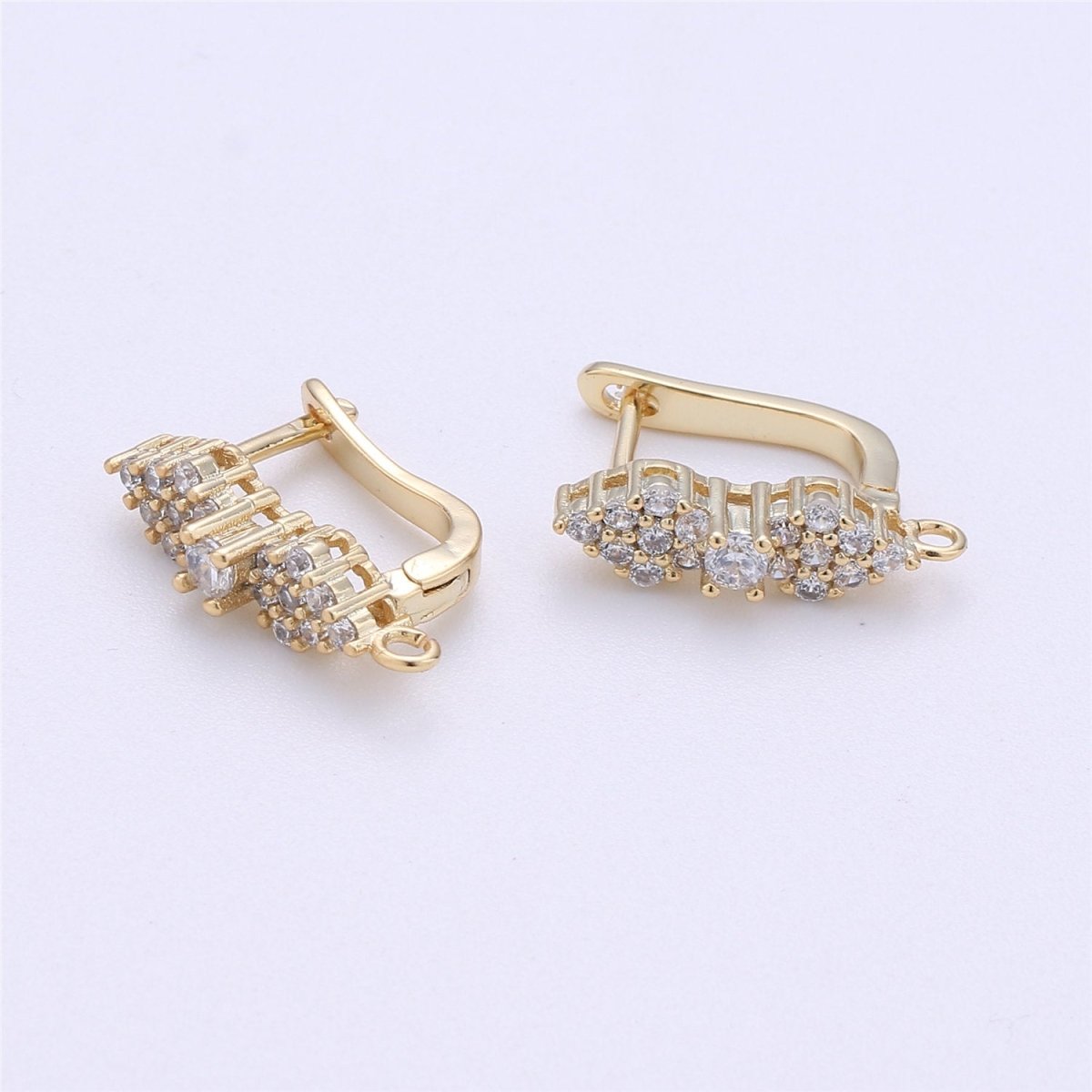 Cubic 14k Gold Filled one touch w/ open link Lever back earring making, 20x15 mm, Nickel free Lead Free for Earring Charm Making Findings K-313 - DLUXCA