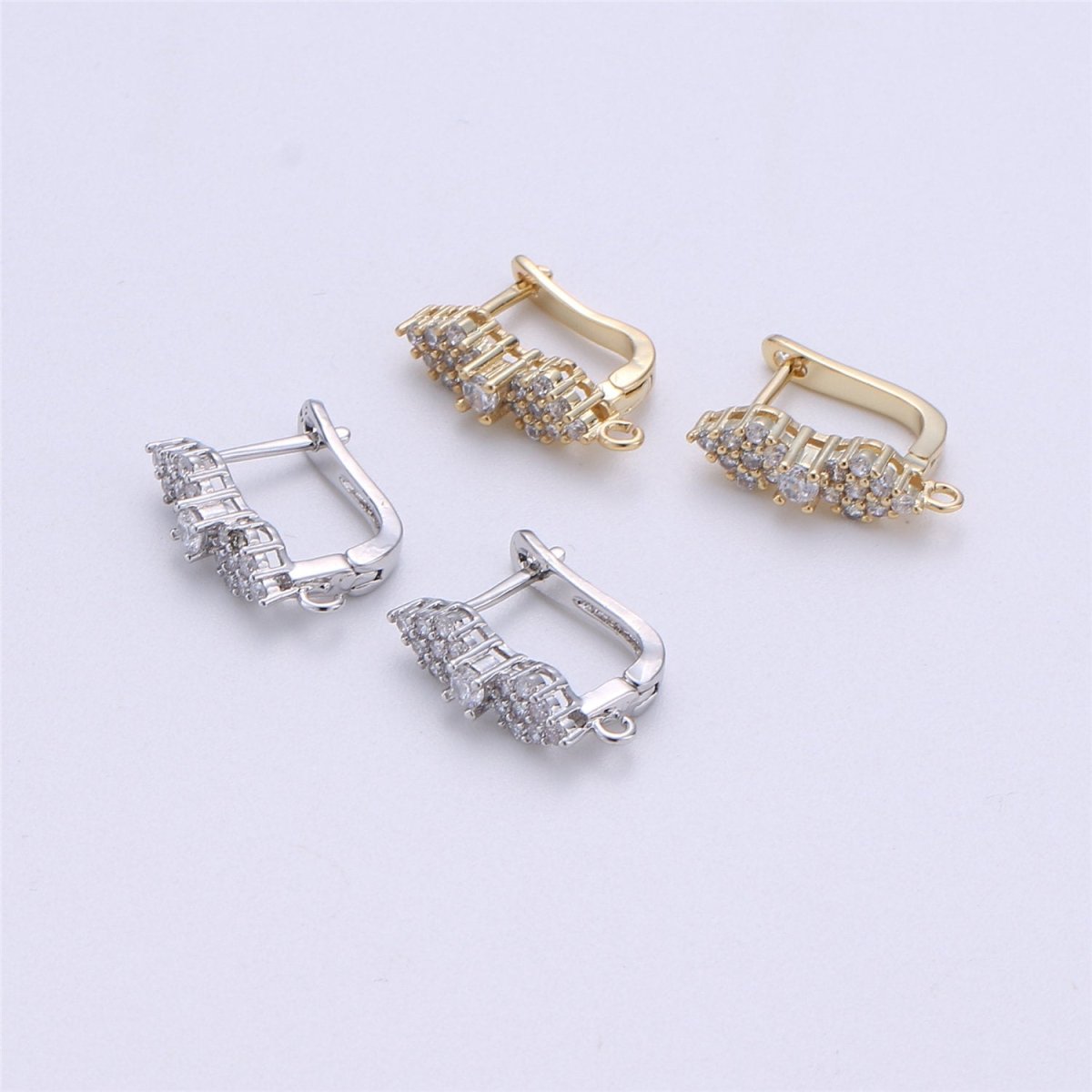 Cubic 14k Gold Filled one touch w/ open link Lever back earring making, 20x15 mm, Nickel free Lead Free for Earring Charm Making Findings K-313 - DLUXCA