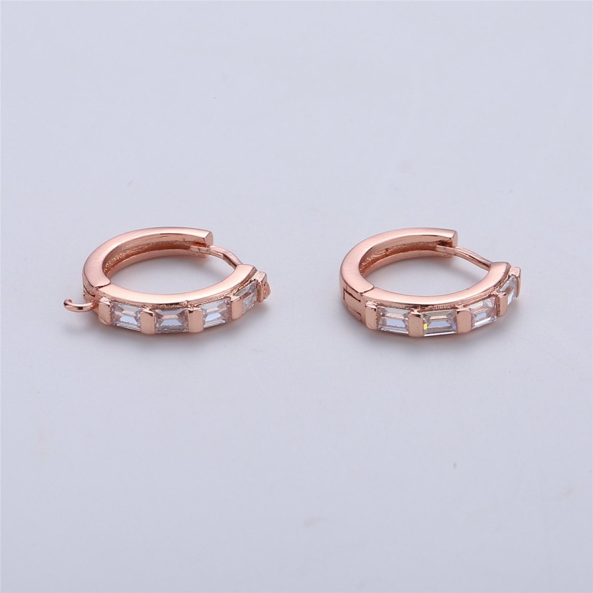 Cubic 18k Gold Filled one touch w/ open link Lever back earring making, 15x15 mm, Nickel free Lead Free for Earring Charm Making Findings K-163 to K-164 - DLUXCA