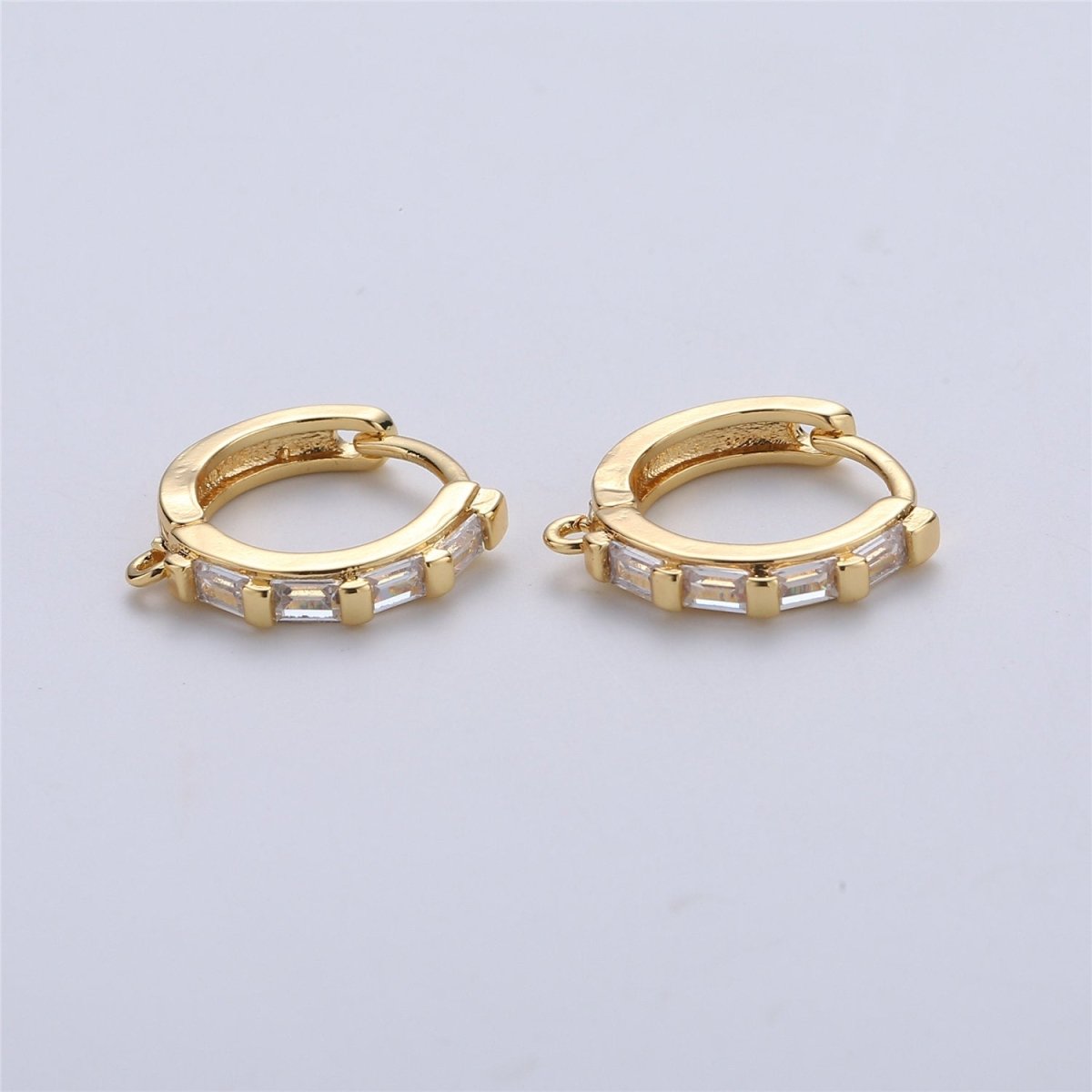 Cubic 18k Gold Filled one touch w/ open link Lever back earring making, 15x15 mm, Nickel free Lead Free for Earring Charm Making Findings K-163 to K-164 - DLUXCA