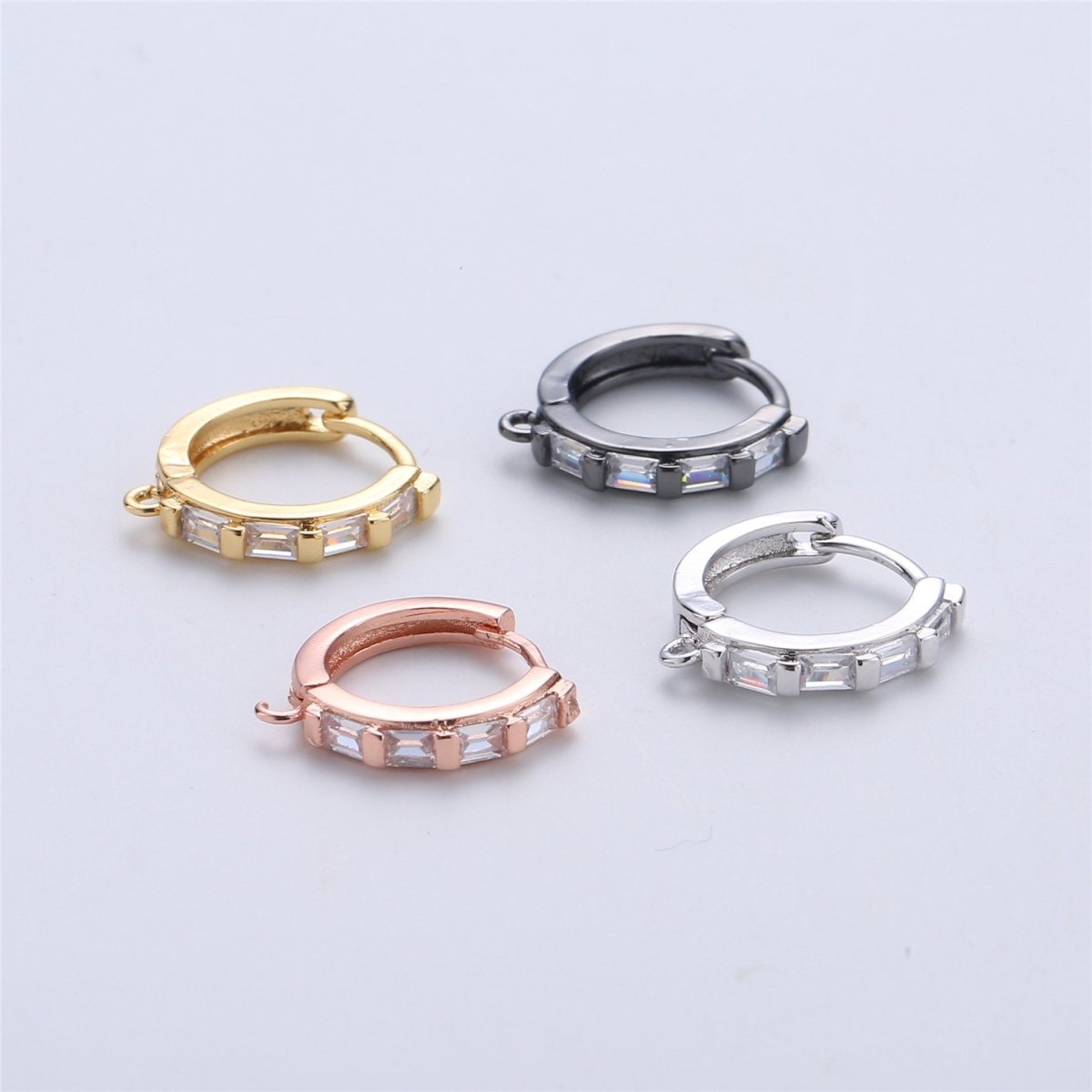 Cubic 18k Gold Filled one touch w/ open link Lever back earring making, 15x15 mm, Nickel free Lead Free for Earring Charm Making Findings K-163 to K-164 - DLUXCA