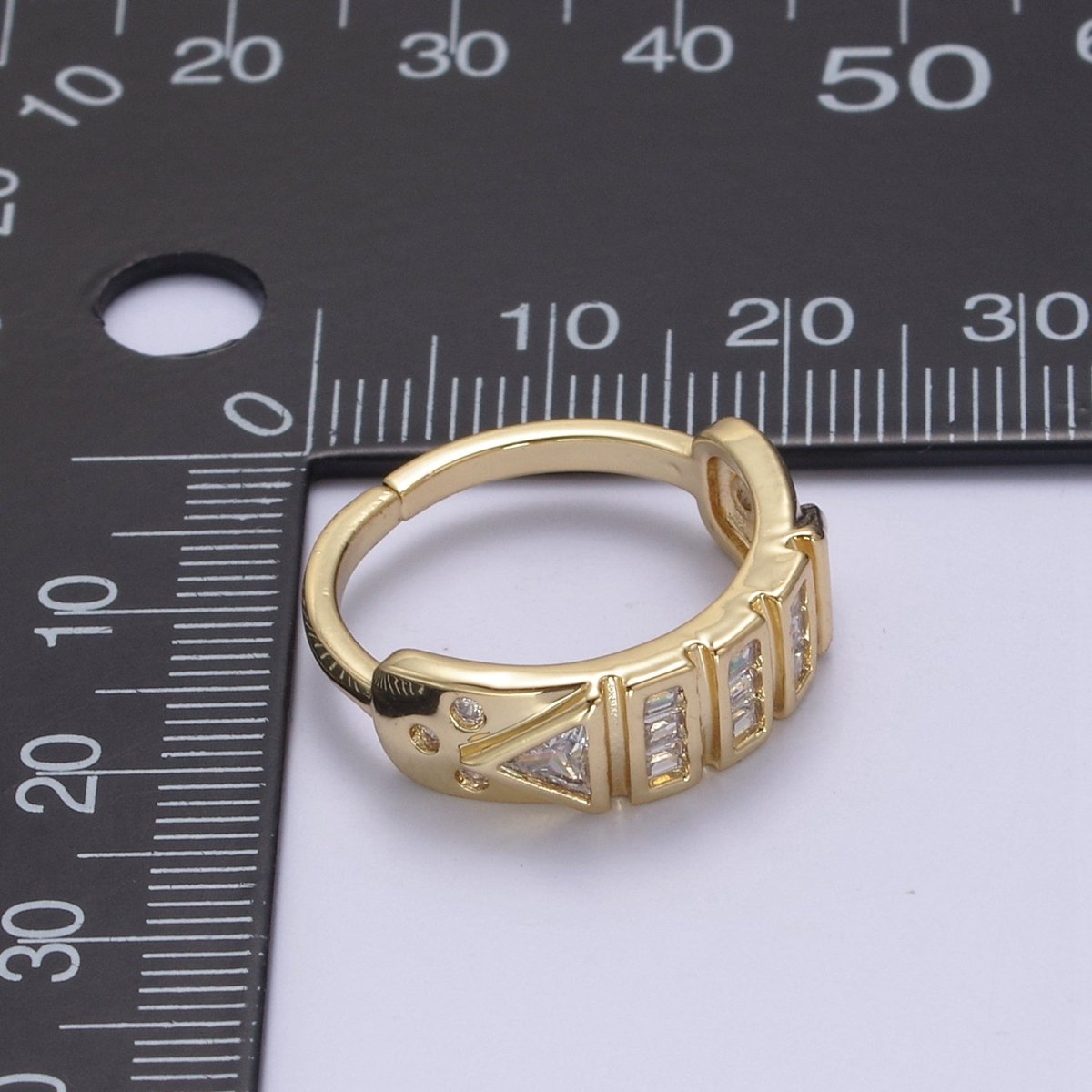 Cubic Cz Ring Adjustable Clear Cubic Zirconia Ring U-315 - DLUXCA