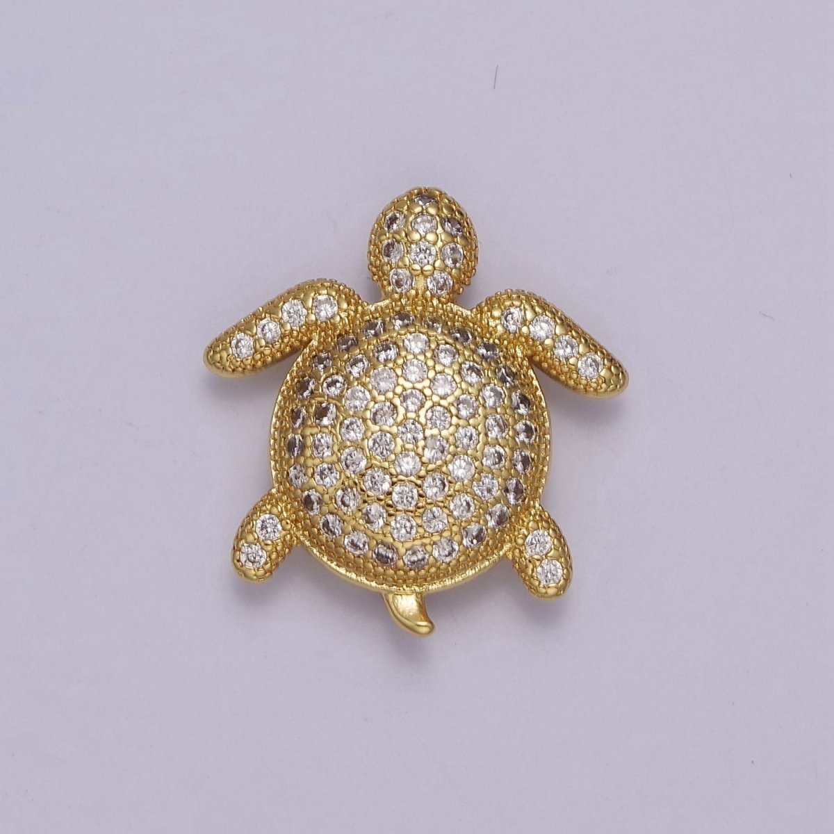 Cubic Gold Turtle Bracelet Bead Spacer Tortoise Beads, Gold CZ Beads Mini Turtle Bead B-225 - DLUXCA