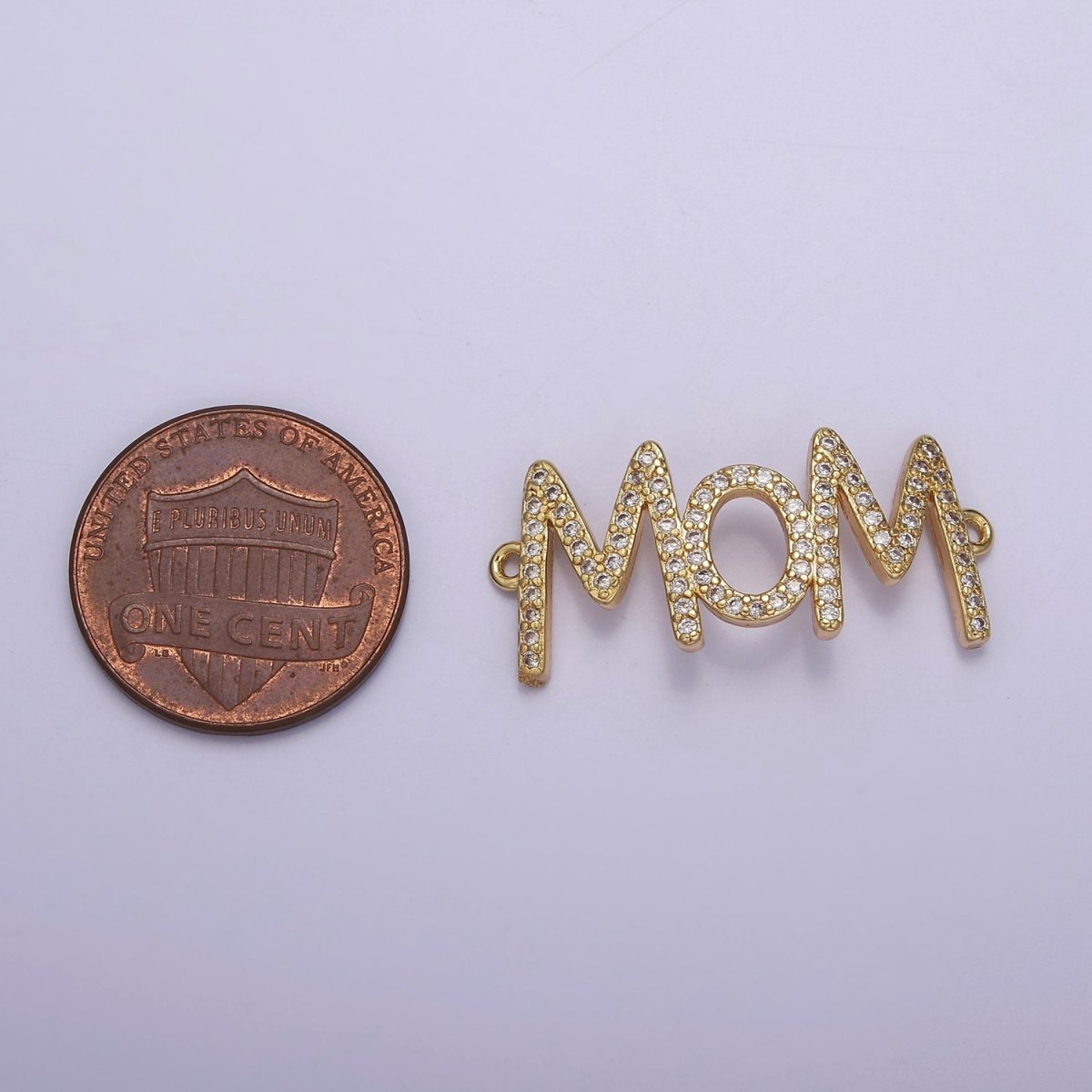 Cubic Mom Charm Connector Necklace Pendant 16k gold Filled Mother Mom Mama Link Connector for Bracelet Necklace Motherhood F-164 - DLUXCA