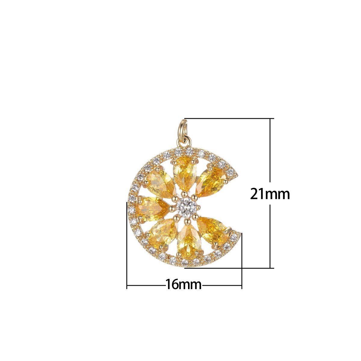 Cubic Sun Pendant Sunburst Charm Necklace, Celestial Jewelry Layering Necklace, Gifts for Her Pink Yellow Birthstone Jewelry Micro Pave E-843 E-844 - DLUXCA