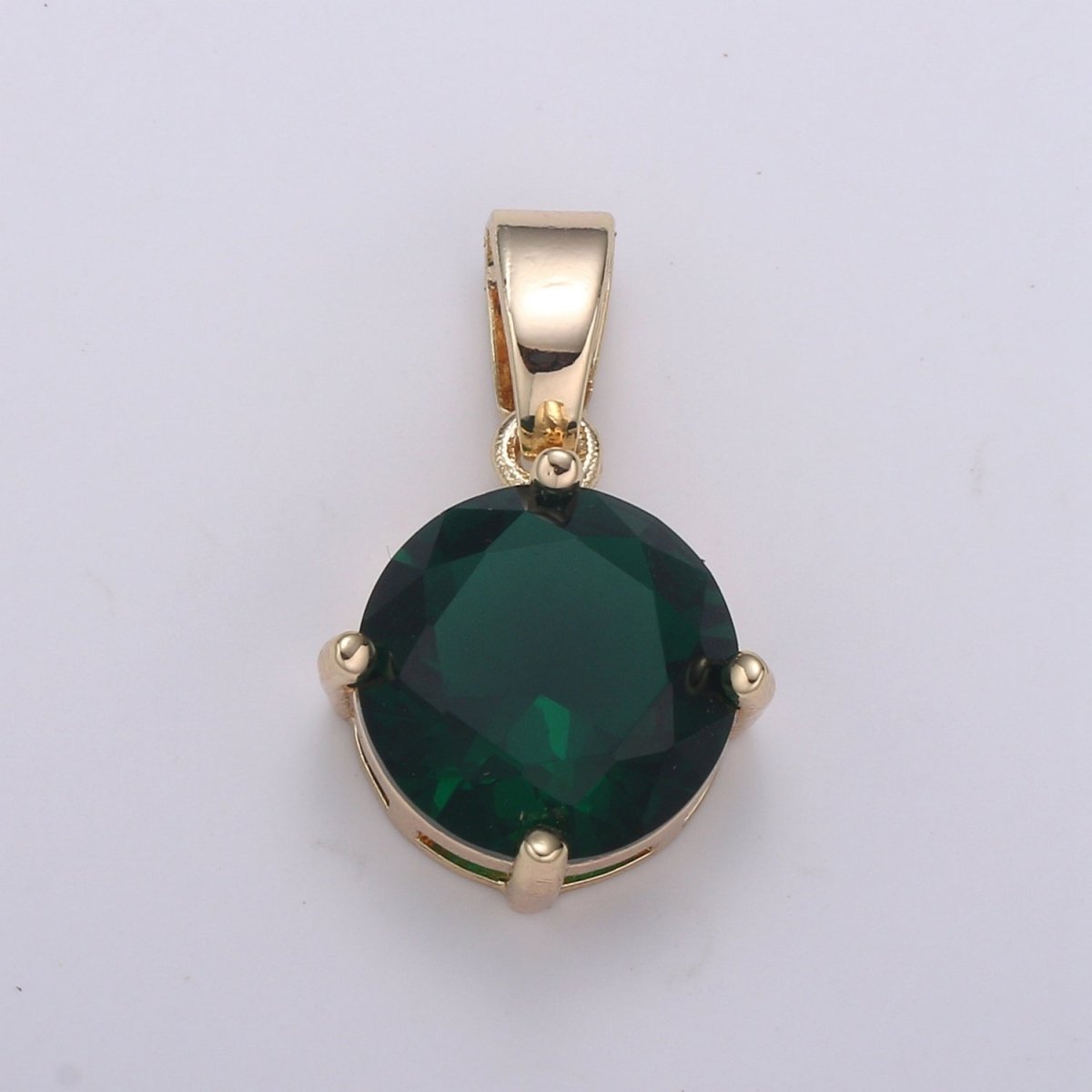 Cubic Zirconia 18K Gold Pendant, Solitaire Cubic Charm for Easy Self-Making Jewelry, Sophisticate Pendant H-262 H-263 J-098 - DLUXCA