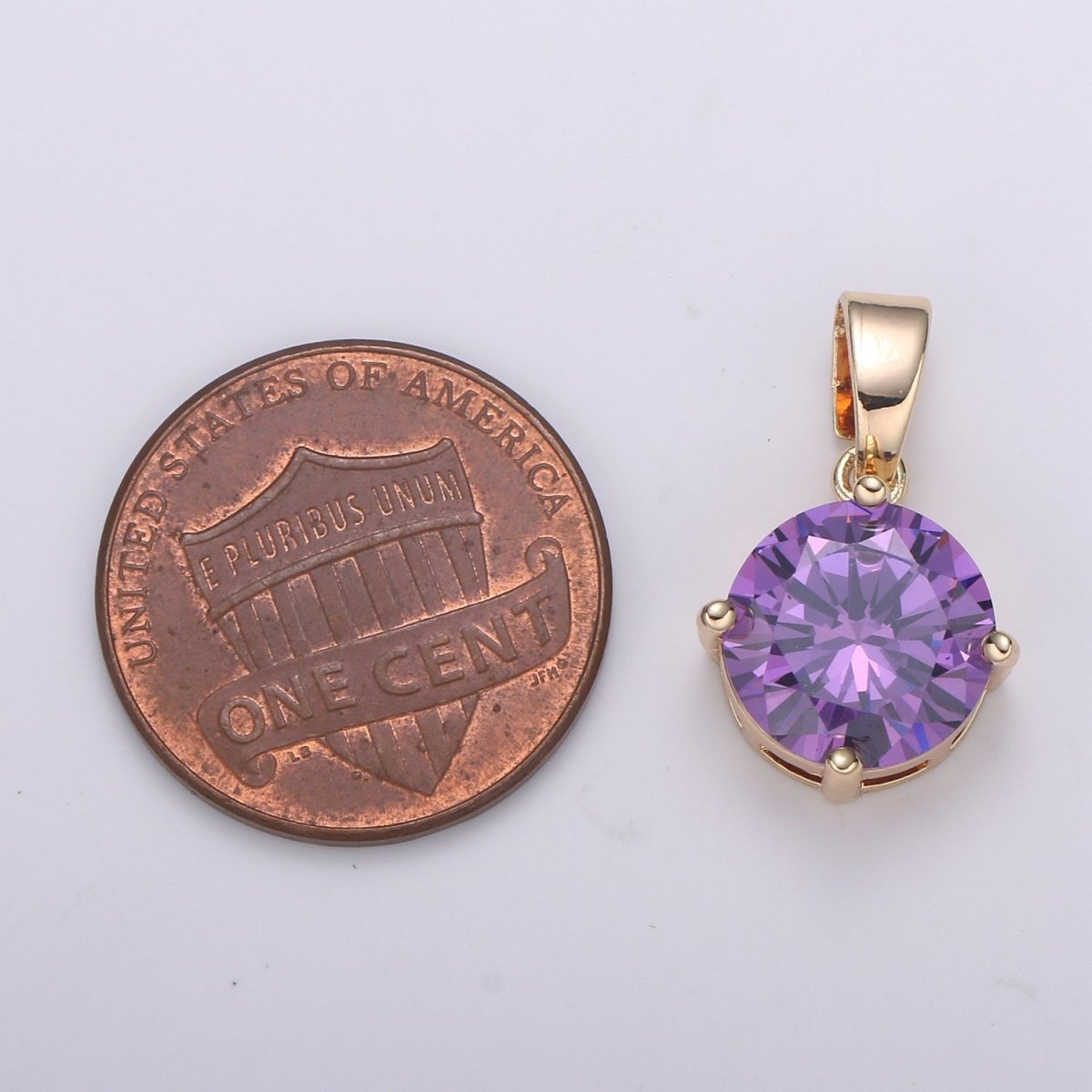 Cubic Zirconia 18K Gold Pendant, Solitaire Cubic Charm for Easy Self-Making Jewelry, Sophisticate Pendant H-262 H-263 J-098 - DLUXCA