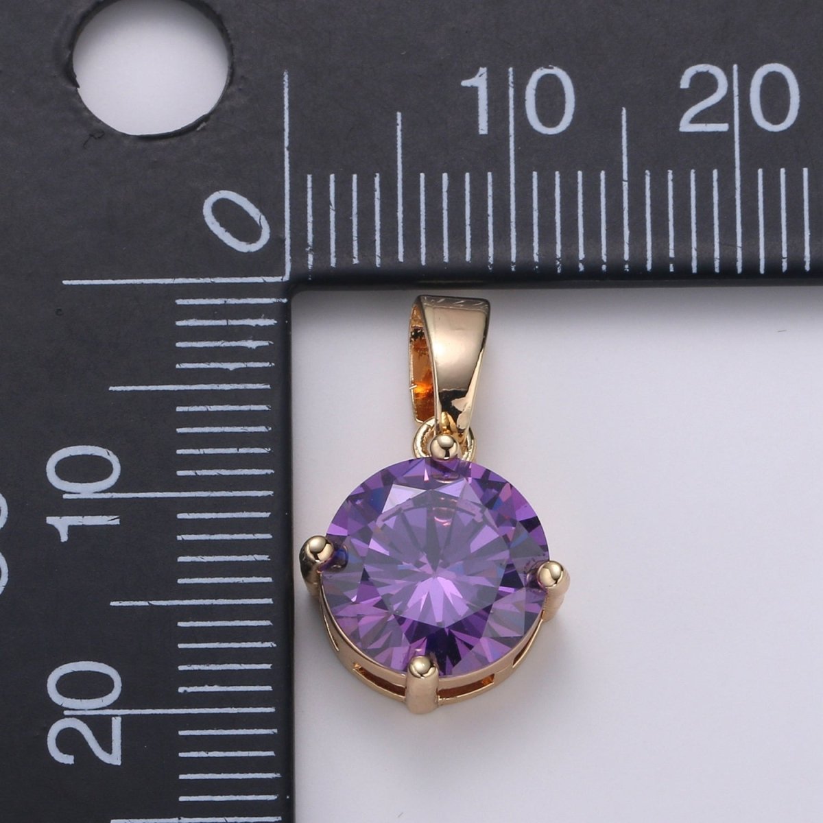 Cubic Zirconia 18K Gold Pendant, Solitaire Cubic Charm for Easy Self-Making Jewelry, Sophisticate Pendant H-262 H-263 J-098 - DLUXCA