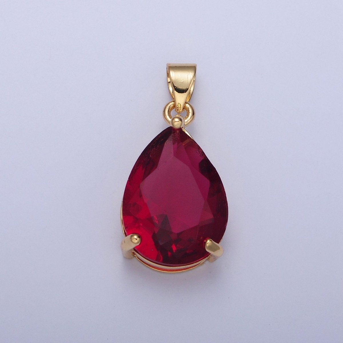 Cubic Zirconia Teardrop Pendant, Large Multicolor CZ For Necklace Making H-293 H-316 H-320 H-346 H-369 H-371 H-373 - DLUXCA