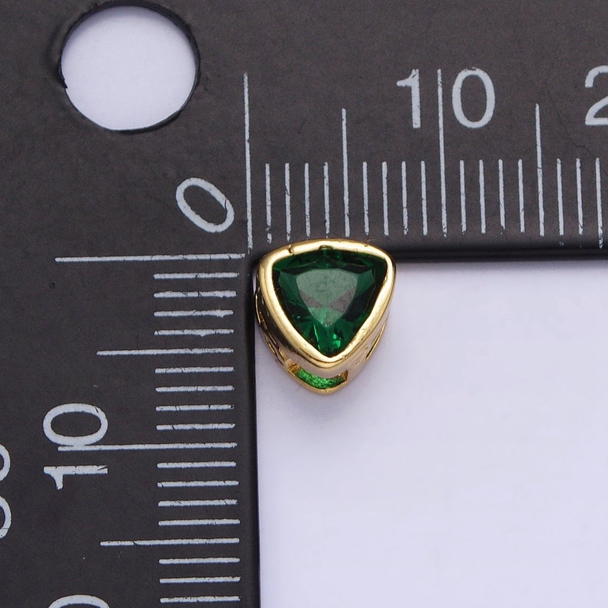 Cubiz Zirconia Triangle Beads - 7mm Small CZ Colorful Geometric Jewelry Gold Beads spacer B-193 B-194 B-197 B-198 B-204 B-211 B-216 - DLUXCA