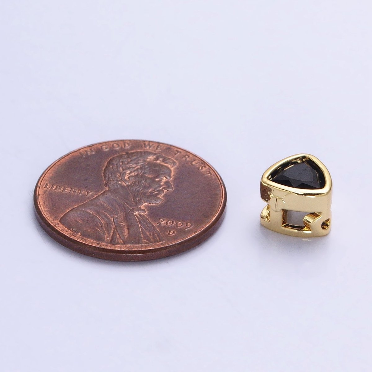 Cubiz Zirconia Triangle Beads - 7mm Small CZ Colorful Geometric Jewelry Gold Beads spacer B-193 B-194 B-197 B-198 B-204 B-211 B-216 - DLUXCA