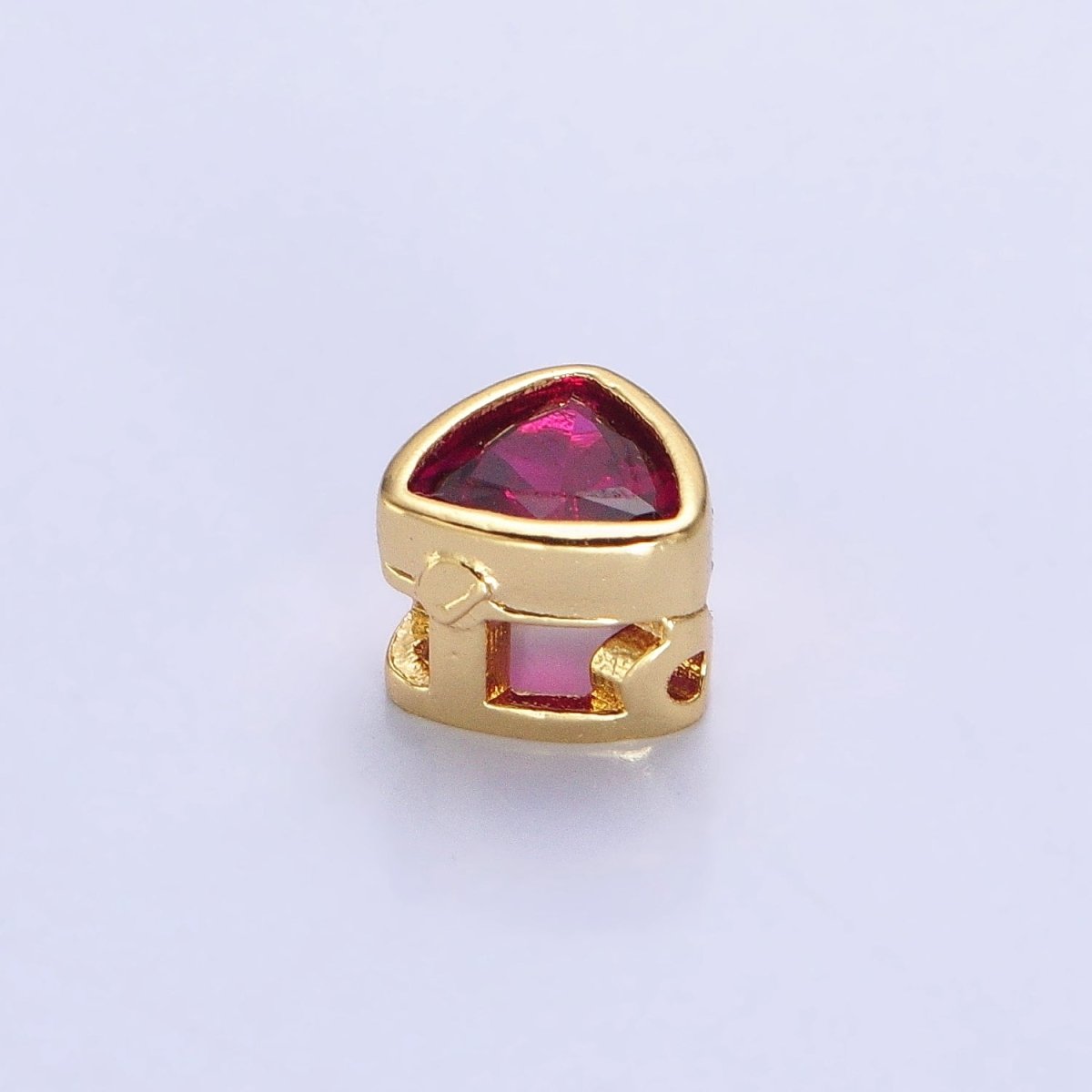 Cubiz Zirconia Triangle Beads - 7mm Small CZ Colorful Geometric Jewelry Gold Beads spacer B-193 B-194 B-197 B-198 B-204 B-211 B-216 - DLUXCA