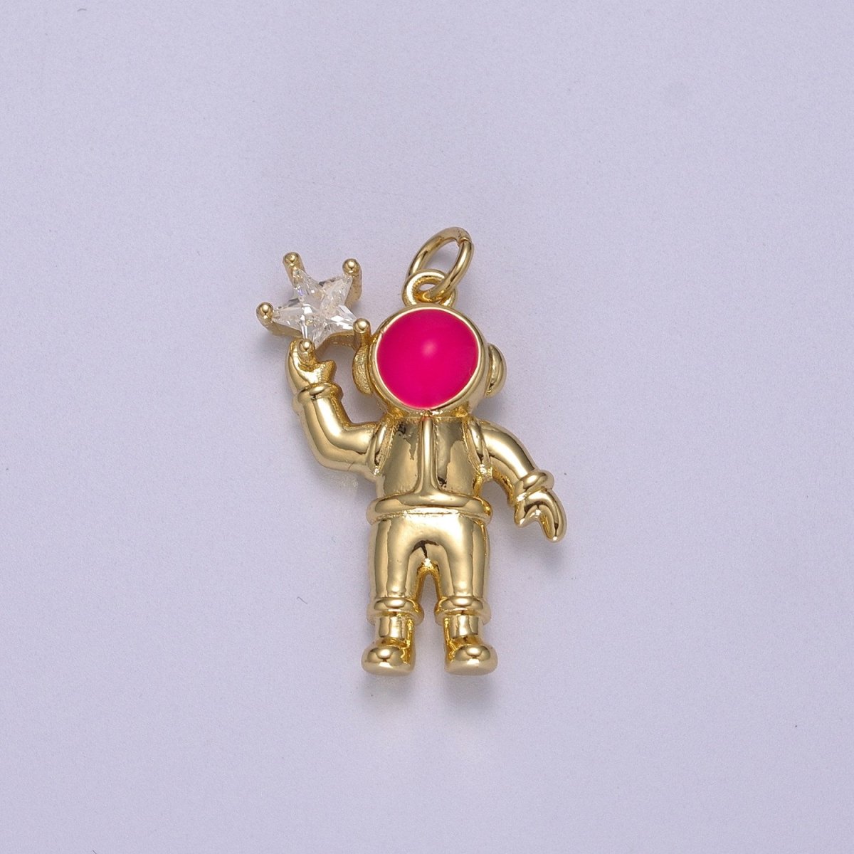 Cute Dainty Astronaut Charm, Enamel Robot Pendant Star Kids Monster Charm for Necklace Earring Bracelet Component Halloween Charm M-828-M-830 - DLUXCA