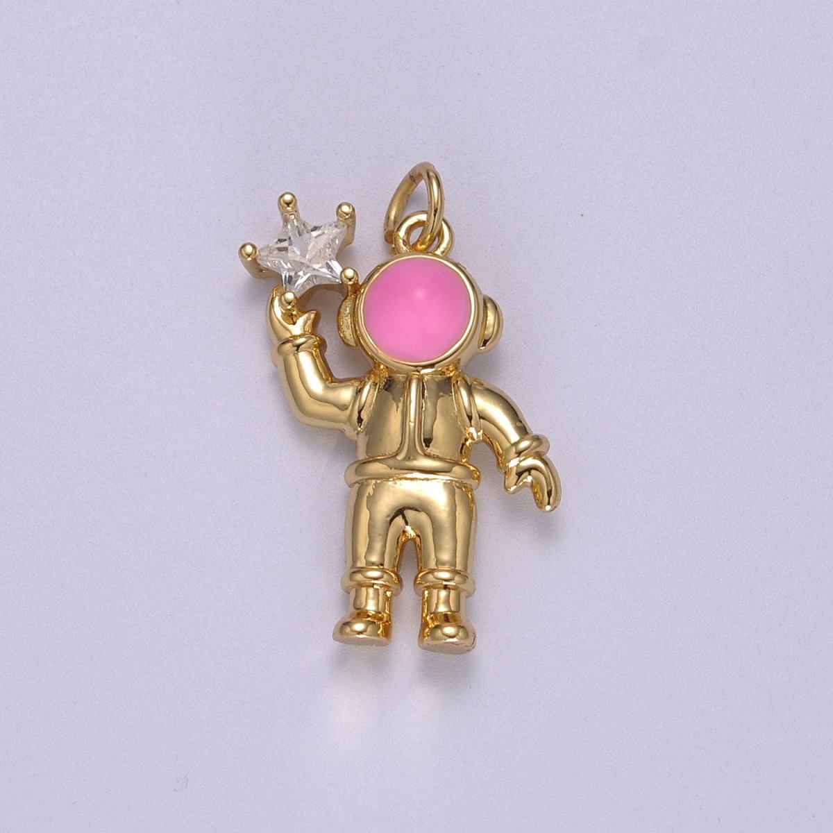 Cute Dainty Astronaut Charm, Enamel Robot Pendant Star Kids Monster Charm for Necklace Earring Bracelet Component Halloween Charm M-828-M-830 - DLUXCA