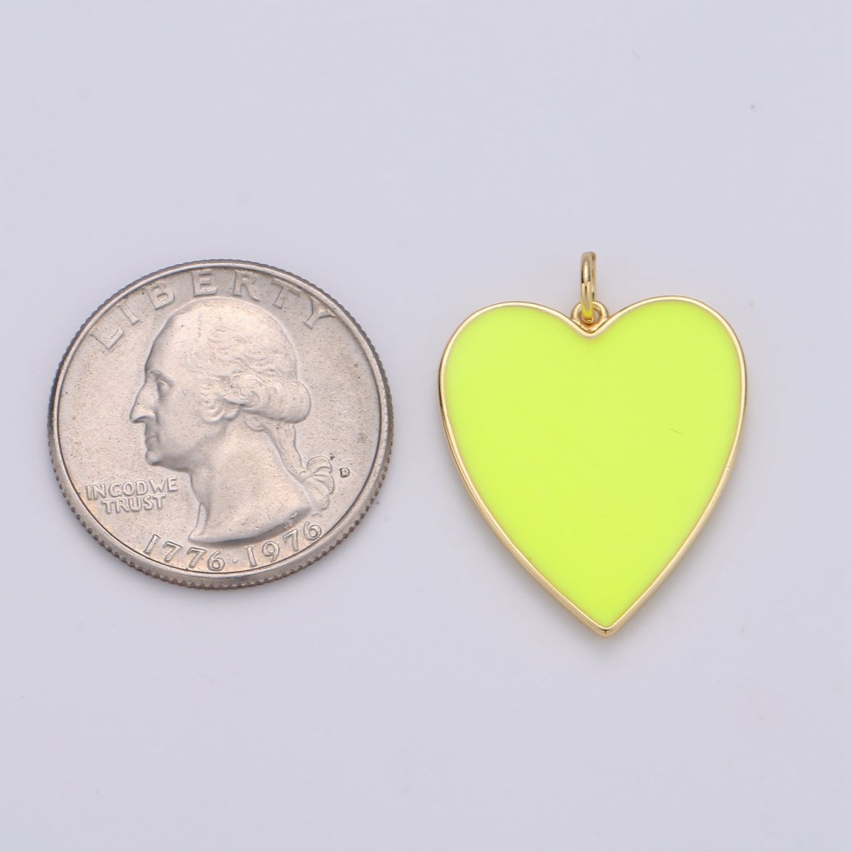 Cute Enamel Colorful Heart Gold Filled Charm - D-658 TO D-664 E-161 - DLUXCA