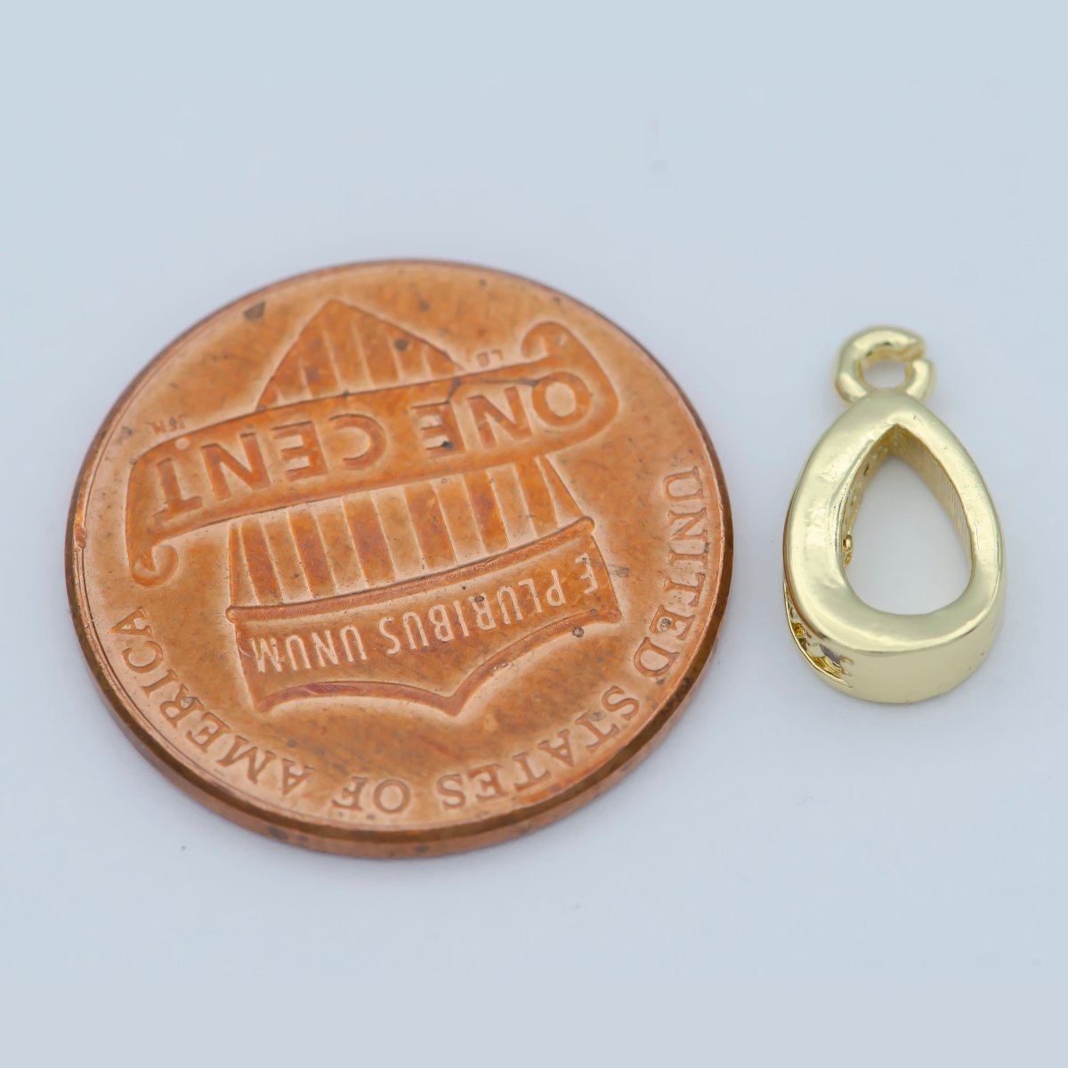 CZ Gold Bails, 12×6.5mm, Micro Pave Cubic Zirconia Bail for Charm Pendant Holders add on Supply Findings M-360 - DLUXCA