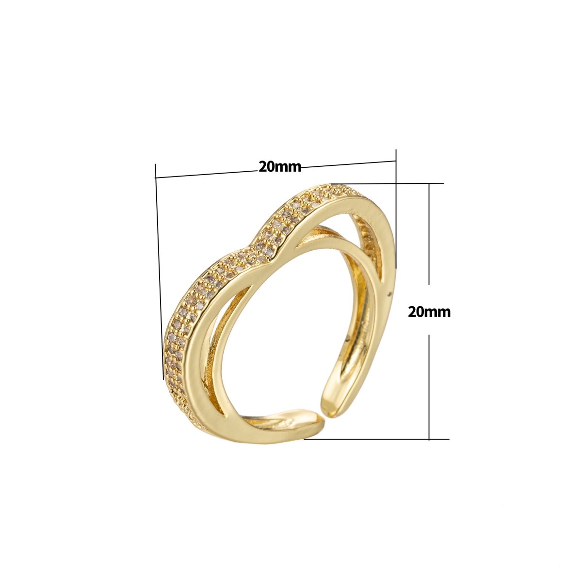 Cz Heart Ring, Unique Gold Heart Ring, Womens Wedding Band, Minimalist Heart Ring Wedding Band, Dainty Heart Ring, Gold Ring Size 6 O-357 - DLUXCA