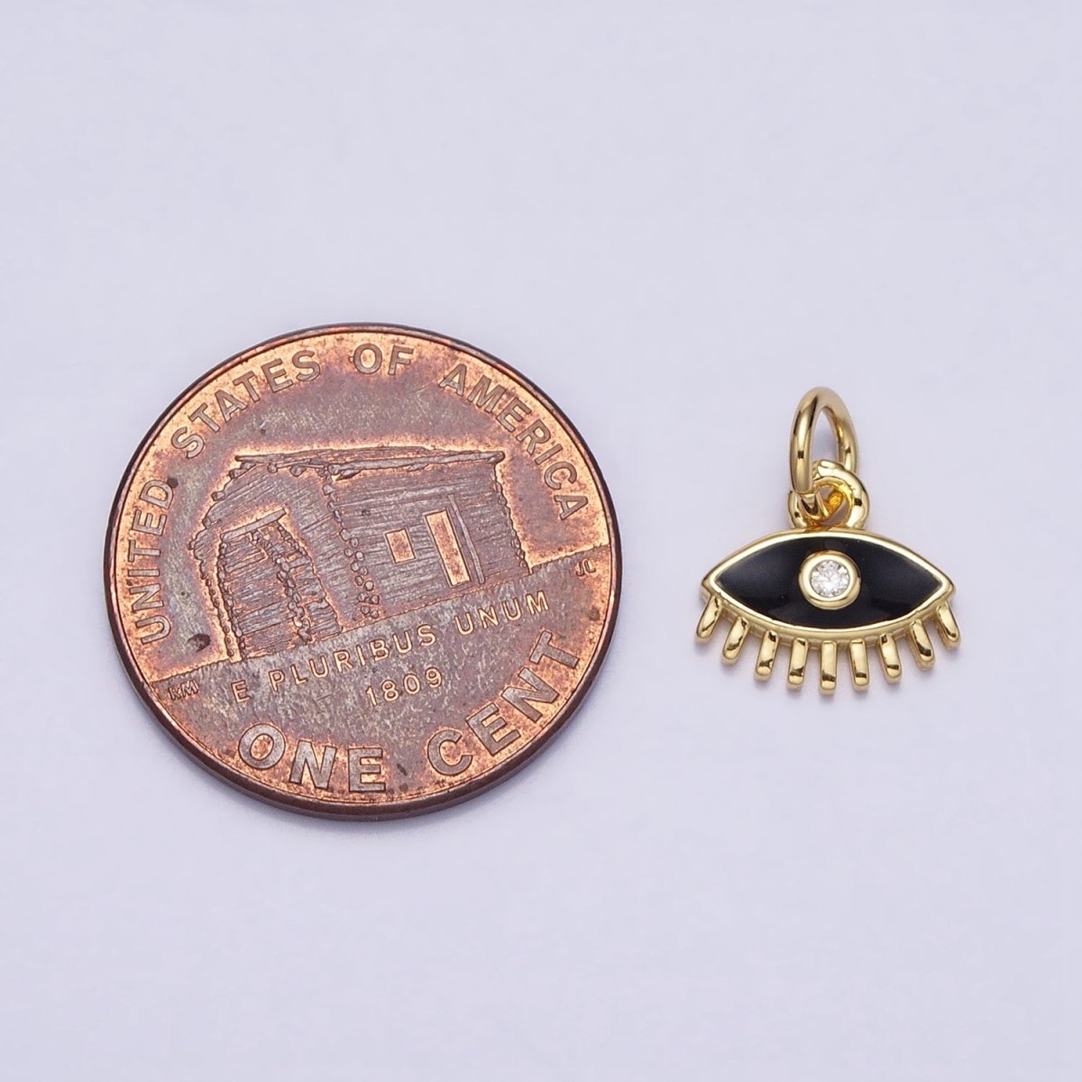 CZ Micro Pave Enamel Evil Eye Charm 24k Gold Filled Pendant for Jewelry Making AC560 AC561 AC562 AC565 - DLUXCA