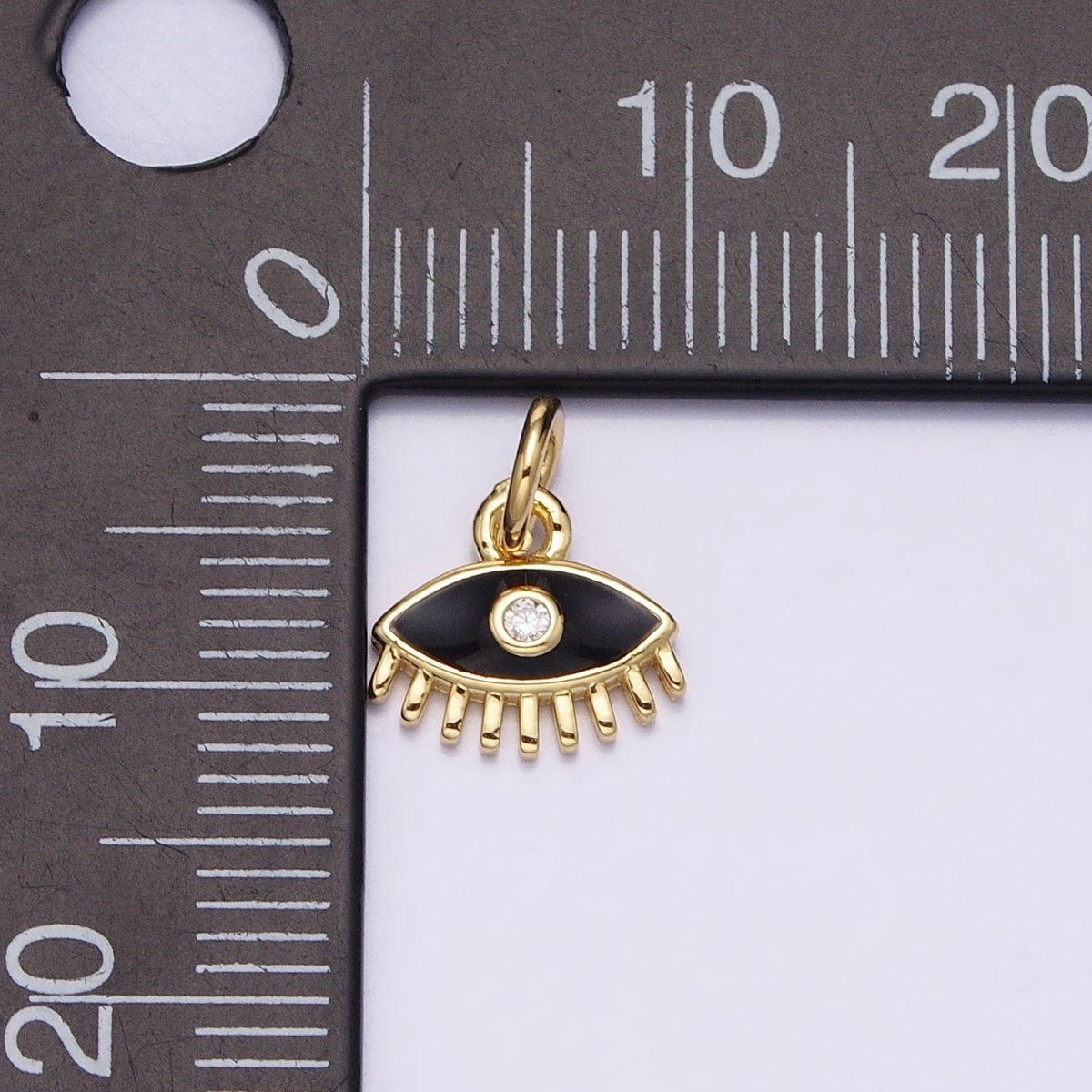 CZ Micro Pave Enamel Evil Eye Charm 24k Gold Filled Pendant for Jewelry Making AC560 AC561 AC562 AC565 - DLUXCA