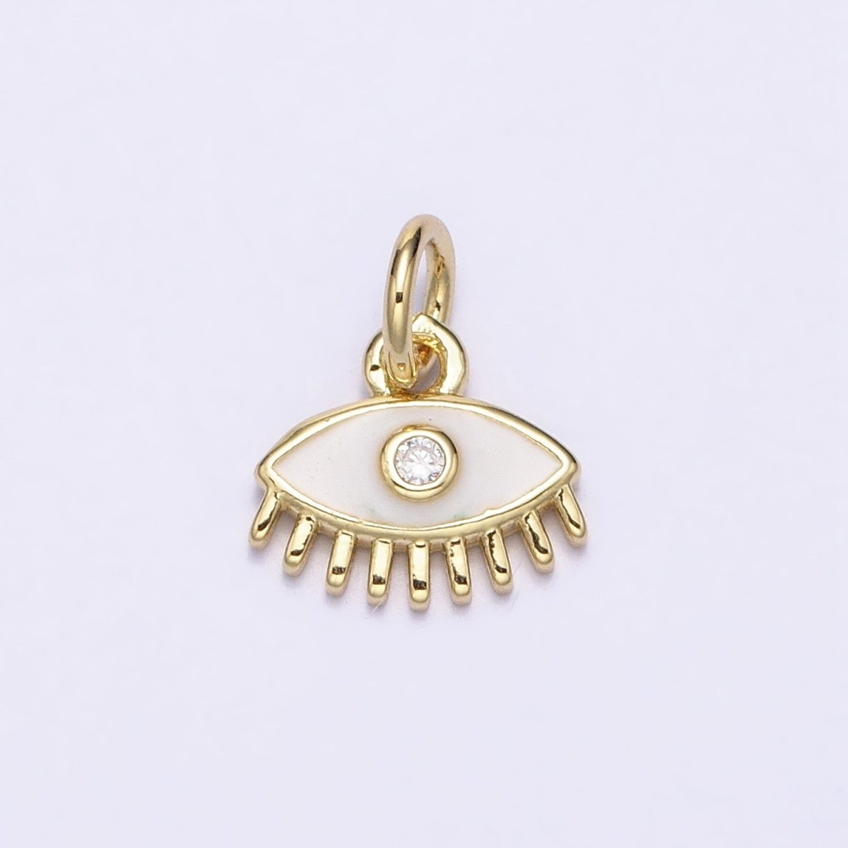 CZ Micro Pave Enamel Evil Eye Charm 24k Gold Filled Pendant for Jewelry Making AC560 AC561 AC562 AC565 - DLUXCA