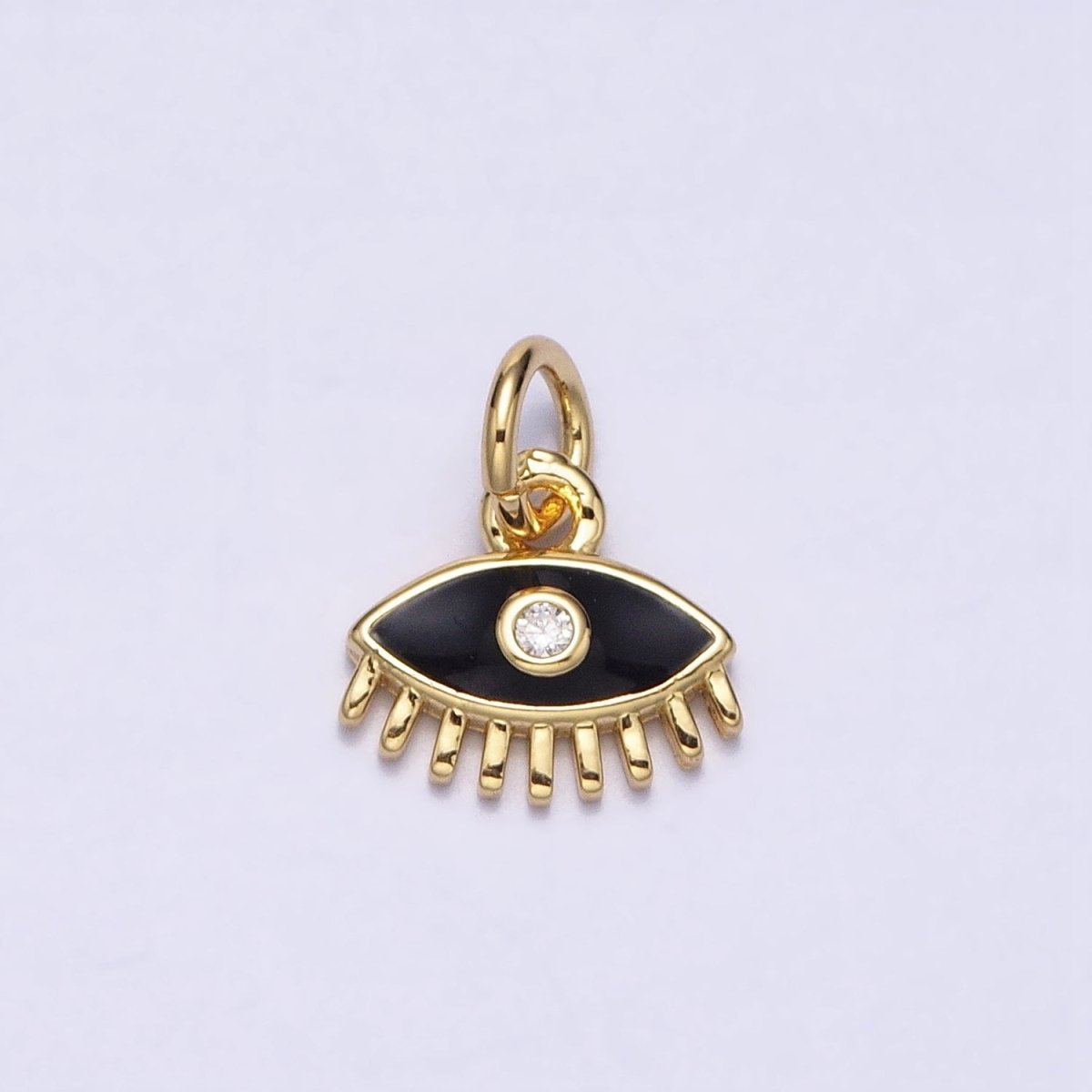 CZ Micro Pave Enamel Evil Eye Charm 24k Gold Filled Pendant for Jewelry Making AC560 AC561 AC562 AC565 - DLUXCA