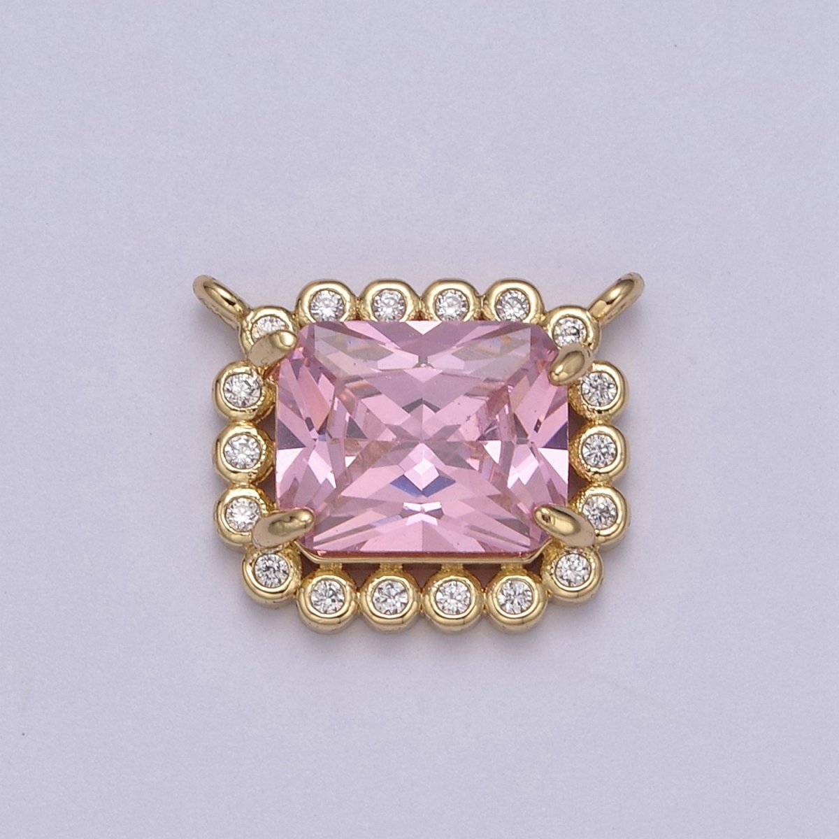 CZ Square Link Connector 14k Gold Filled CZ Link Connectors, Jewelry Making Supplies, Cubic Zirconia Geometric Jewelry F-749 F-753 F-754 F-757 F-758 - DLUXCA