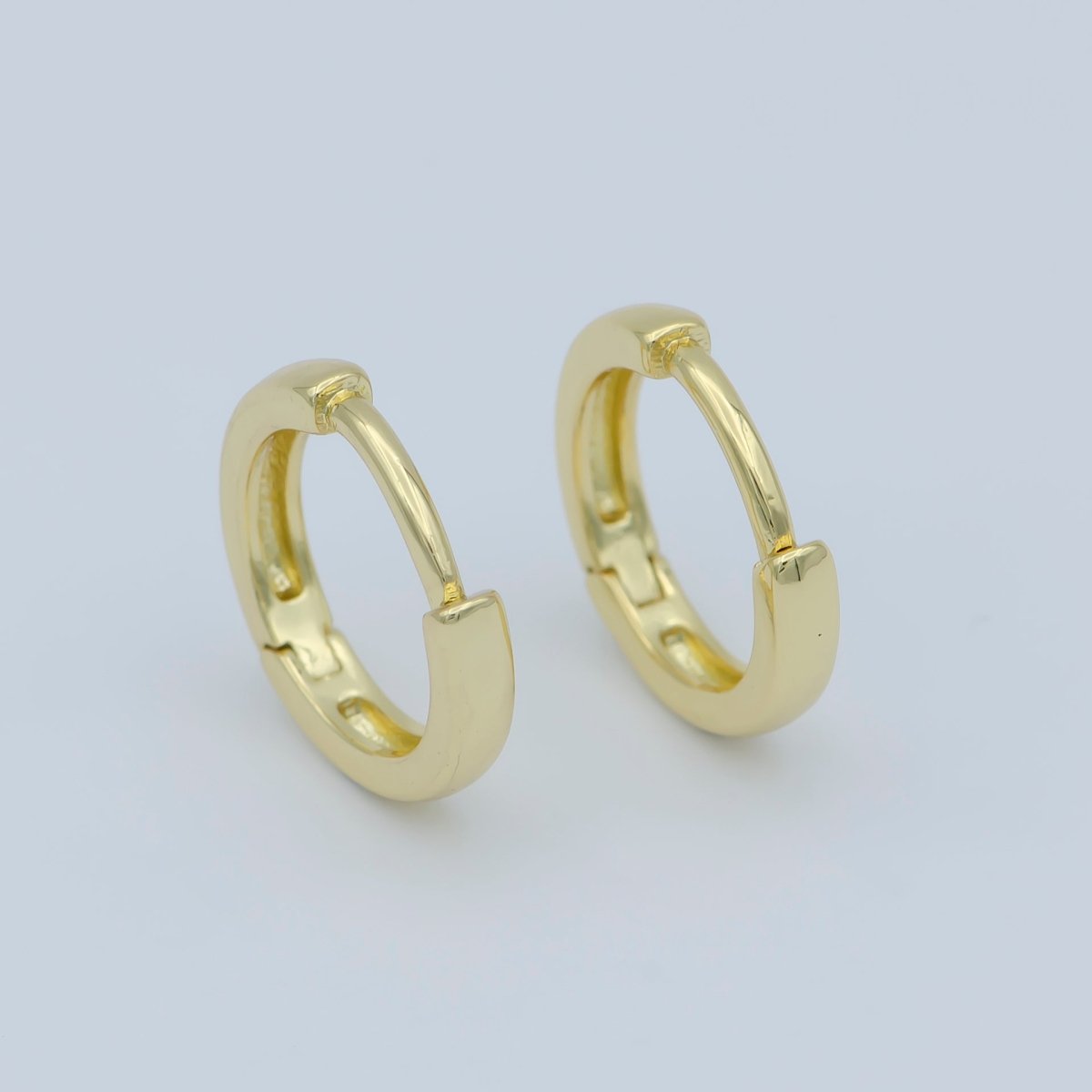 Dainty 12mm Huggie Earring, 24K Gold Filled Hoop Huggie for minimalist jewelry component Everday wear perfect gift for her P-263 - DLUXCA