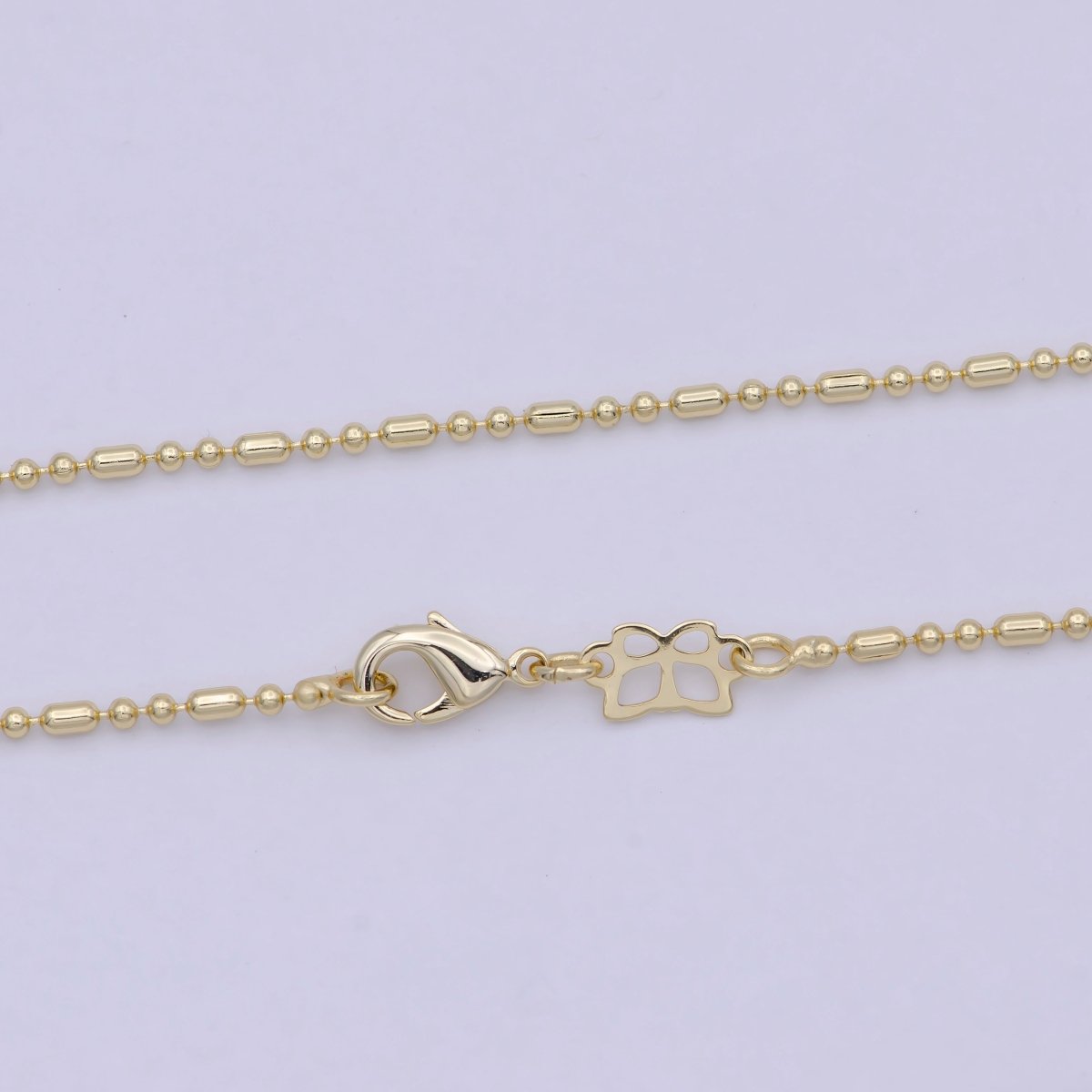 Dainty 14K Gold Filled Beaded Chain Necklace Ball chain necklace 18 inch Ready to Wear | WA-757 Clearance Pricing - DLUXCA