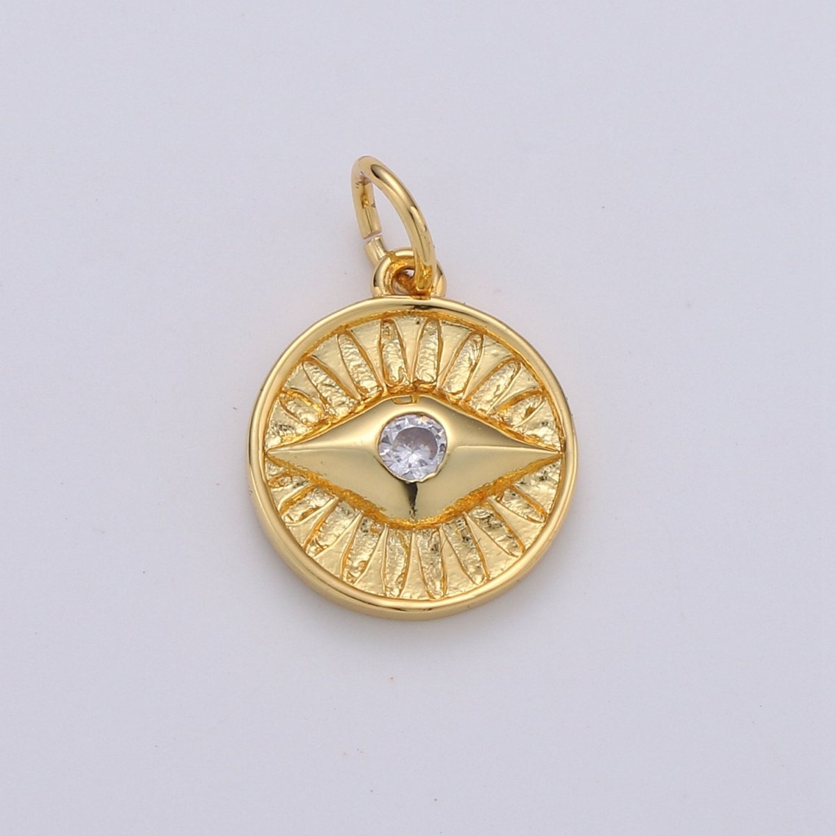 Dainty 14k Gold Filled Charm Coin Evil Eye Pendant Charm for Bracelet Necklace Earring Component for Jewelry Making D-279 D-280 - DLUXCA