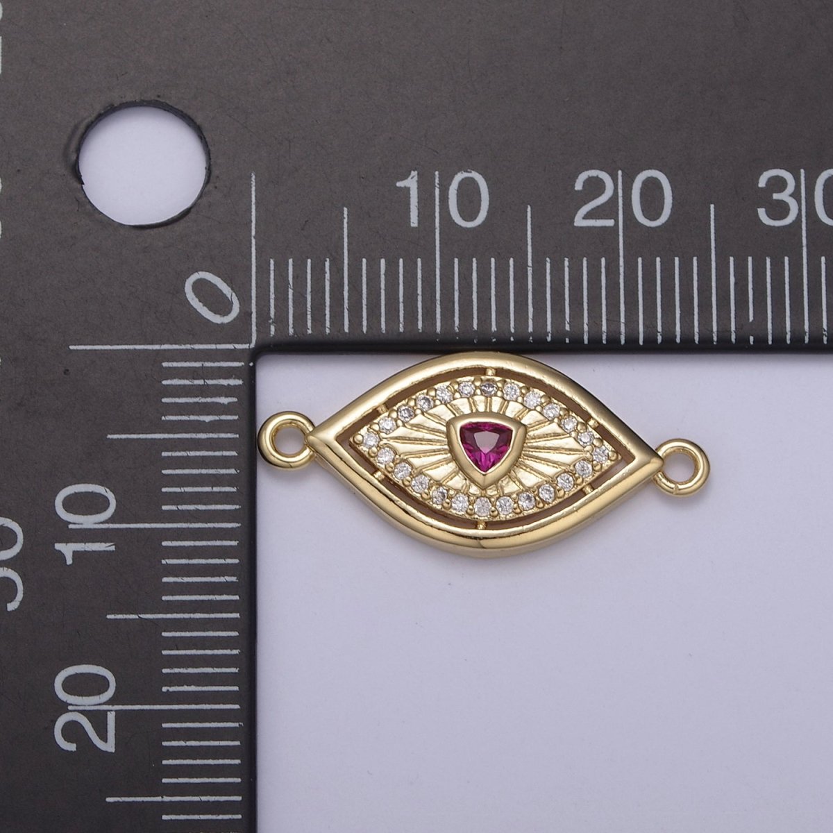 Dainty 14k Gold Filled Evil eye Charm Connector for Bracelet Necklace Component Link Connector Finding Supply N-137 - N-144 - DLUXCA