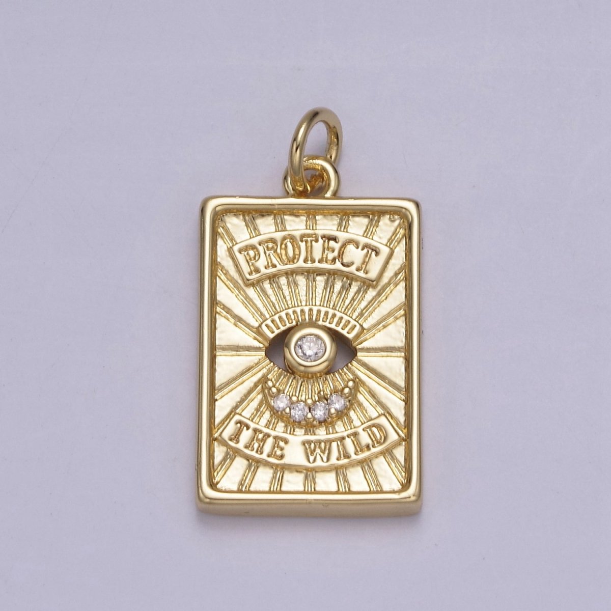 Dainty 14K Gold Filled Evil Eye tag Charm Protection Jewelry Protect the wild Eye Amulet Jewelry N-850 - DLUXCA