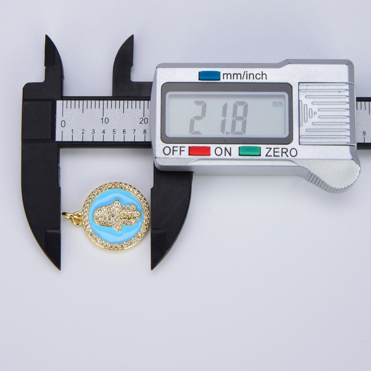 Dainty 14K Gold Filled Hamsa Hand Charm Coin Disc Hand of Fatima Pendant E-305 - E-311 - DLUXCA