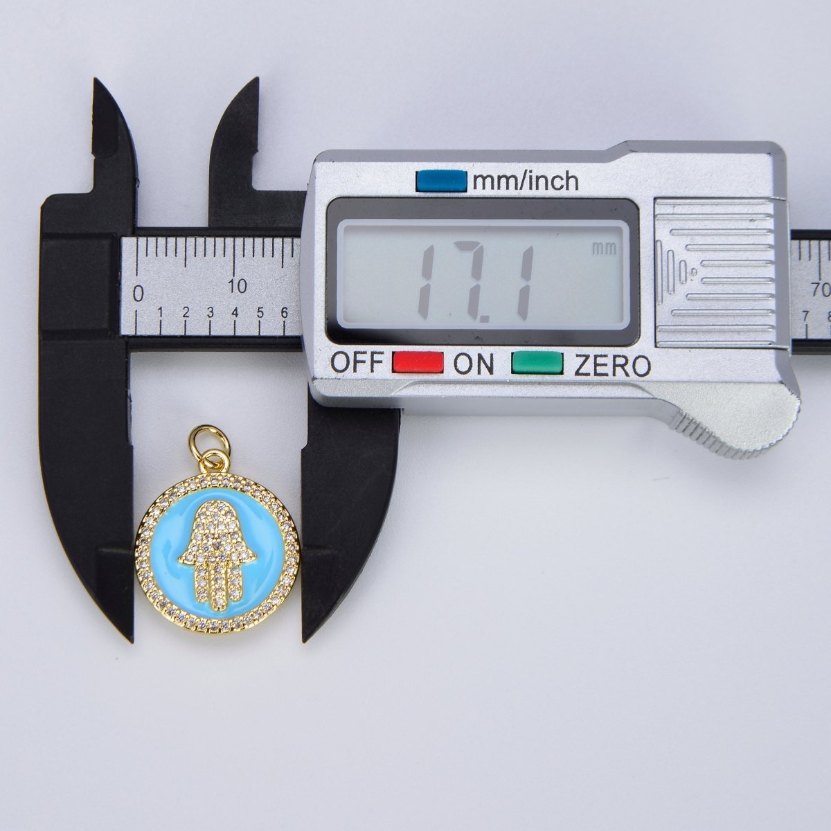 Dainty 14K Gold Filled Hamsa Hand Charm Coin Disc Hand of Fatima Pendant E-305 - E-311 - DLUXCA