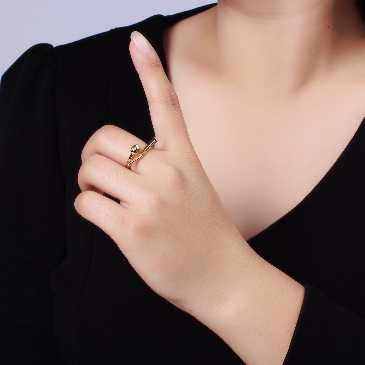 Dainty 14K Gold Filled Hugger Stick Ring in gold and silver | O1278 O1279 - DLUXCA