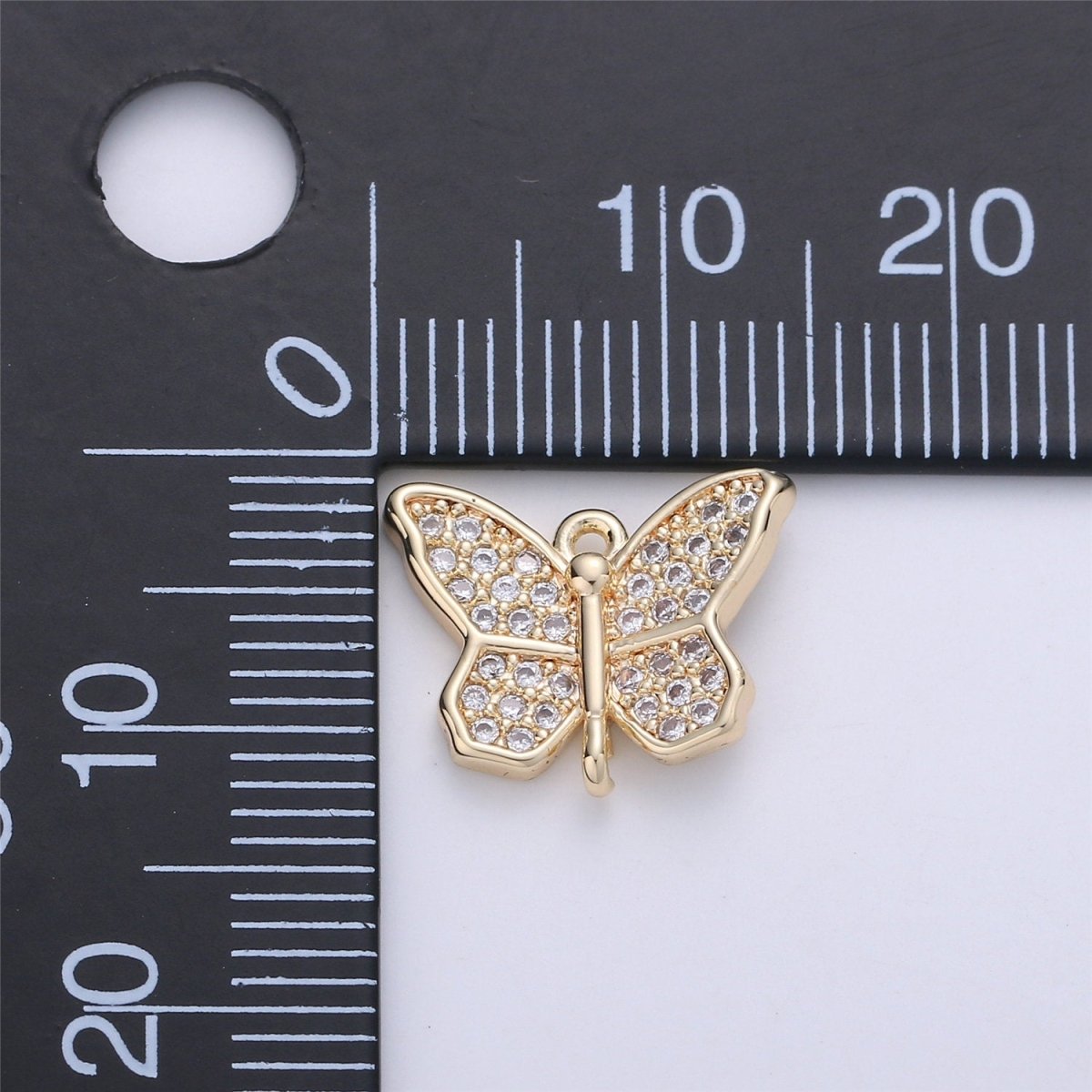 Dainty 14k Gold Filled Mariposa Butterfly Pendant for Necklace Bracelet Earring Charm Supply Component D-063 - DLUXCA