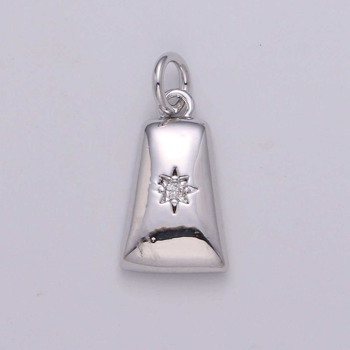 Dainty 14k Gold Filled North Star Charm Cubic Zirconia Geometric Pendant in Gold micro Pave CZ North Star Pendant Jewelry Making D-427 D-428 - DLUXCA