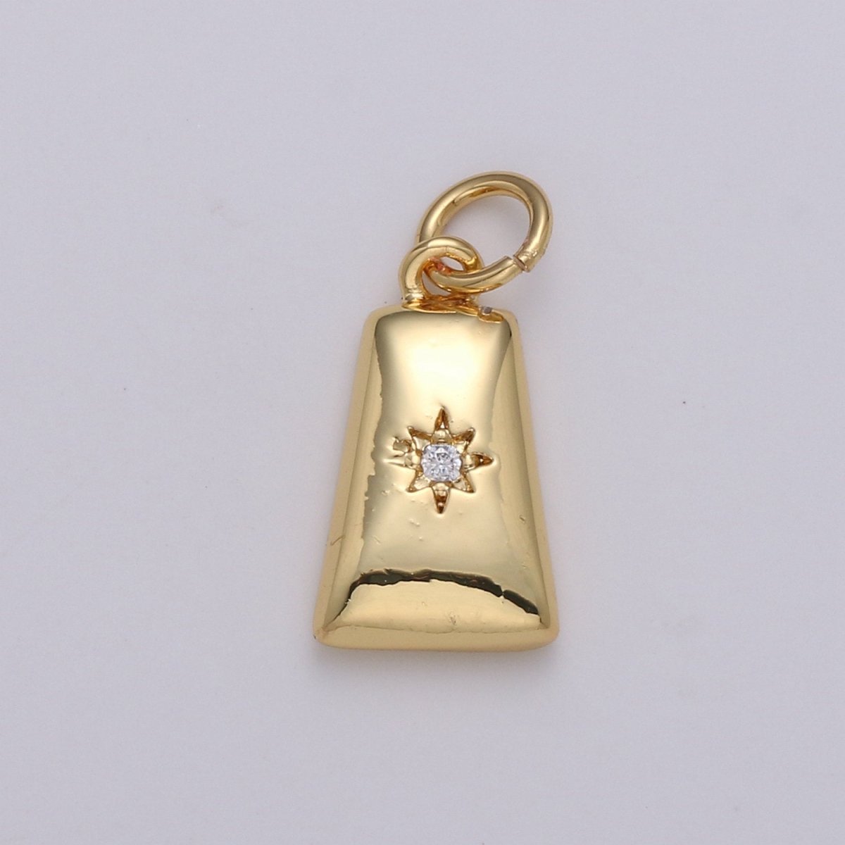 Dainty 14k Gold Filled North Star Charm Cubic Zirconia Geometric Pendant in Gold micro Pave CZ North Star Pendant Jewelry Making D-427 D-428 - DLUXCA
