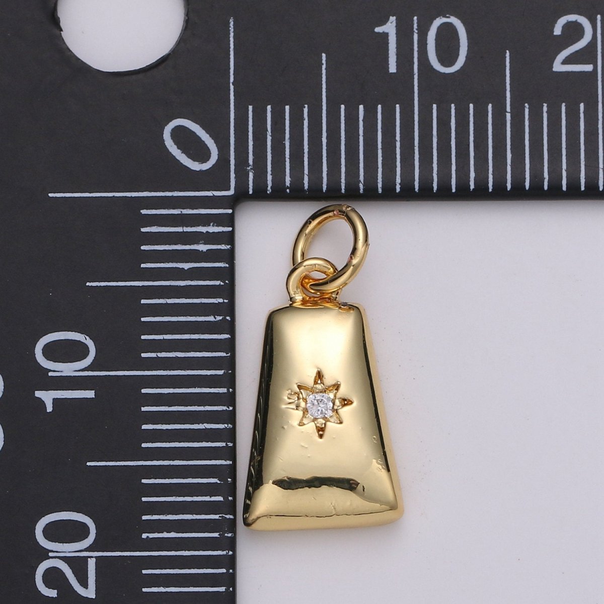 Dainty 14k Gold Filled North Star Charm Cubic Zirconia Geometric Pendant in Gold micro Pave CZ North Star Pendant Jewelry Making D-427 D-428 - DLUXCA
