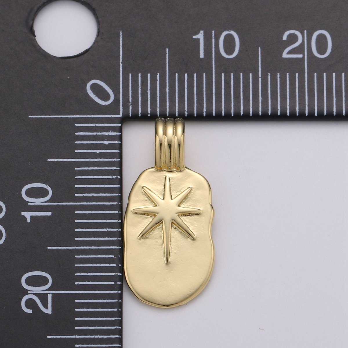 Dainty 14k Gold Filled North Star Charm - Gold Star Charm, Celstial Jewelry for Necklace Component Supply I-782 - DLUXCA