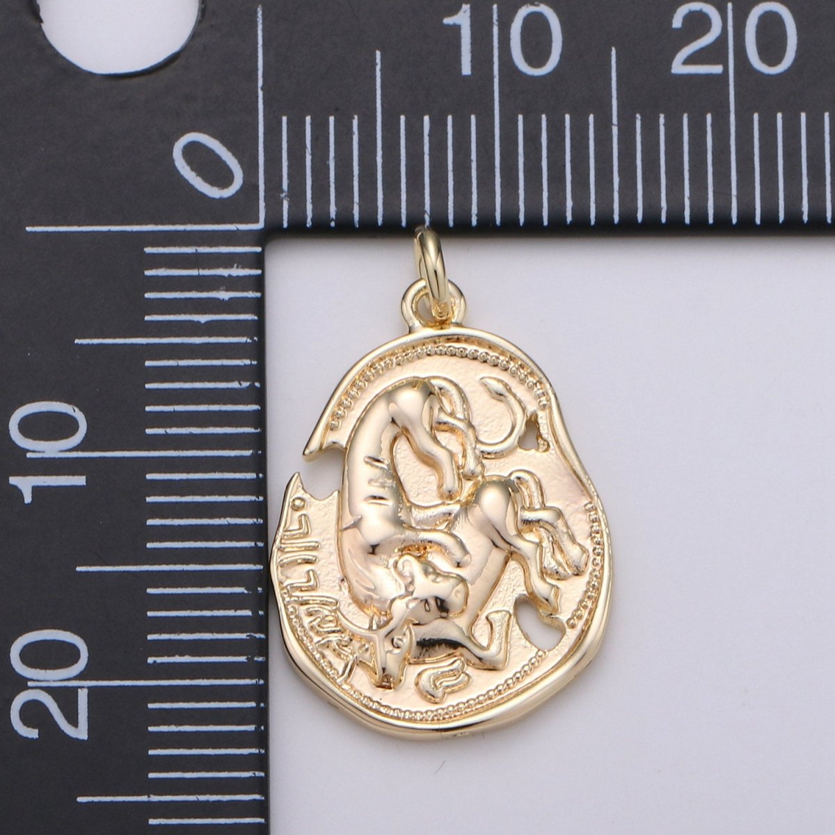 Dainty 14k Gold Filled Rustic Coin Charm Vintage Medallion for Bracelet Necklace Pendant Earring Findings for Jewelry Making D-404 - DLUXCA