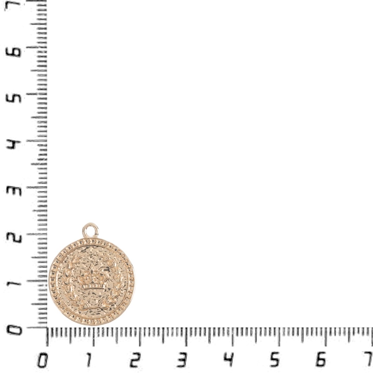 Dainty 14k Gold Filled Rustic Crown Coin Charm Vintage Medallion for Bracelet Necklace Pendant Earring Findings for Jewelry Making C-239 - DLUXCA