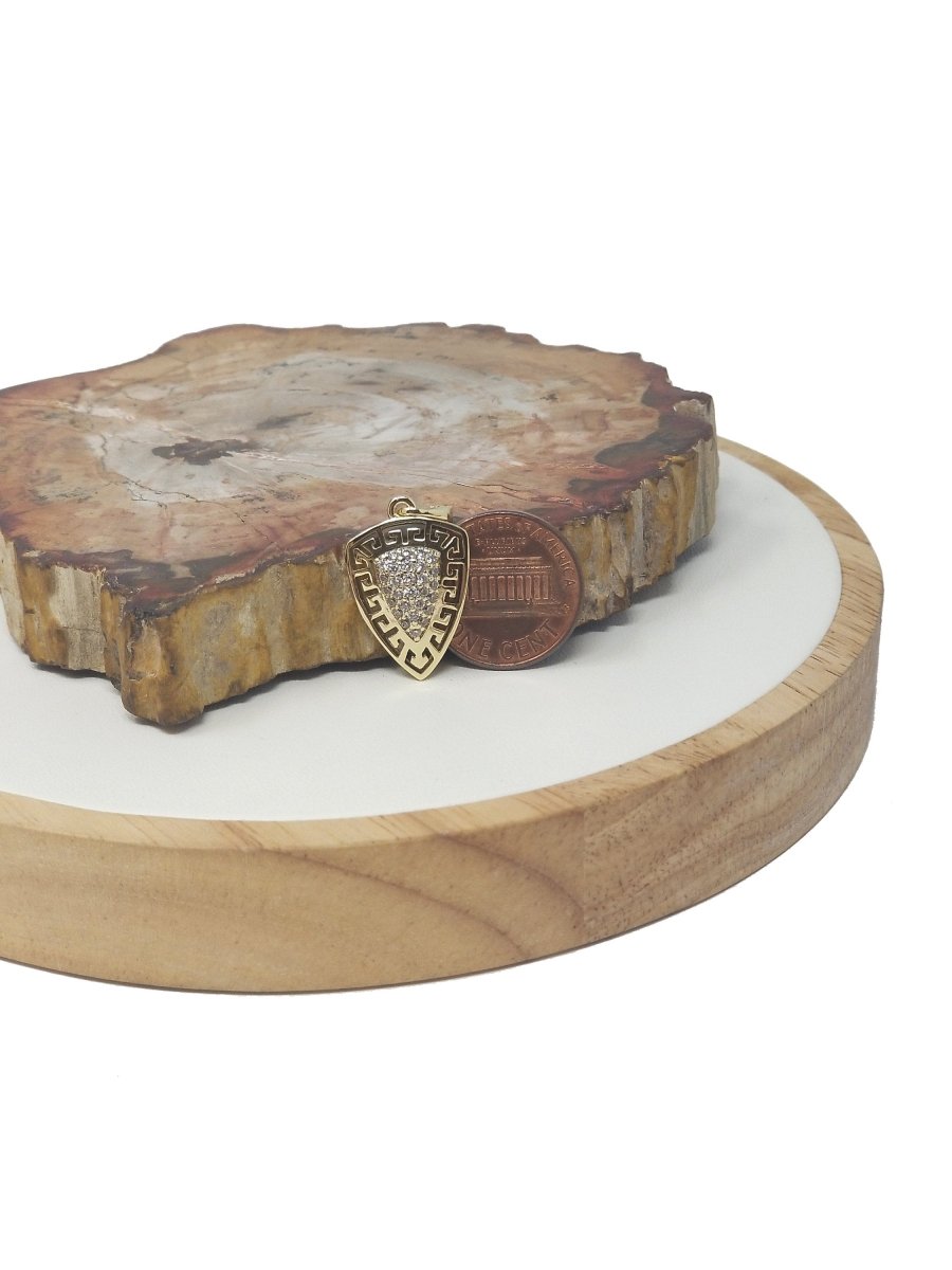 Dainty 14k Gold filled Shield Charm Medieval Knight Medallion Pendant for Necklace Earring Bracelet Charm I-317 - DLUXCA