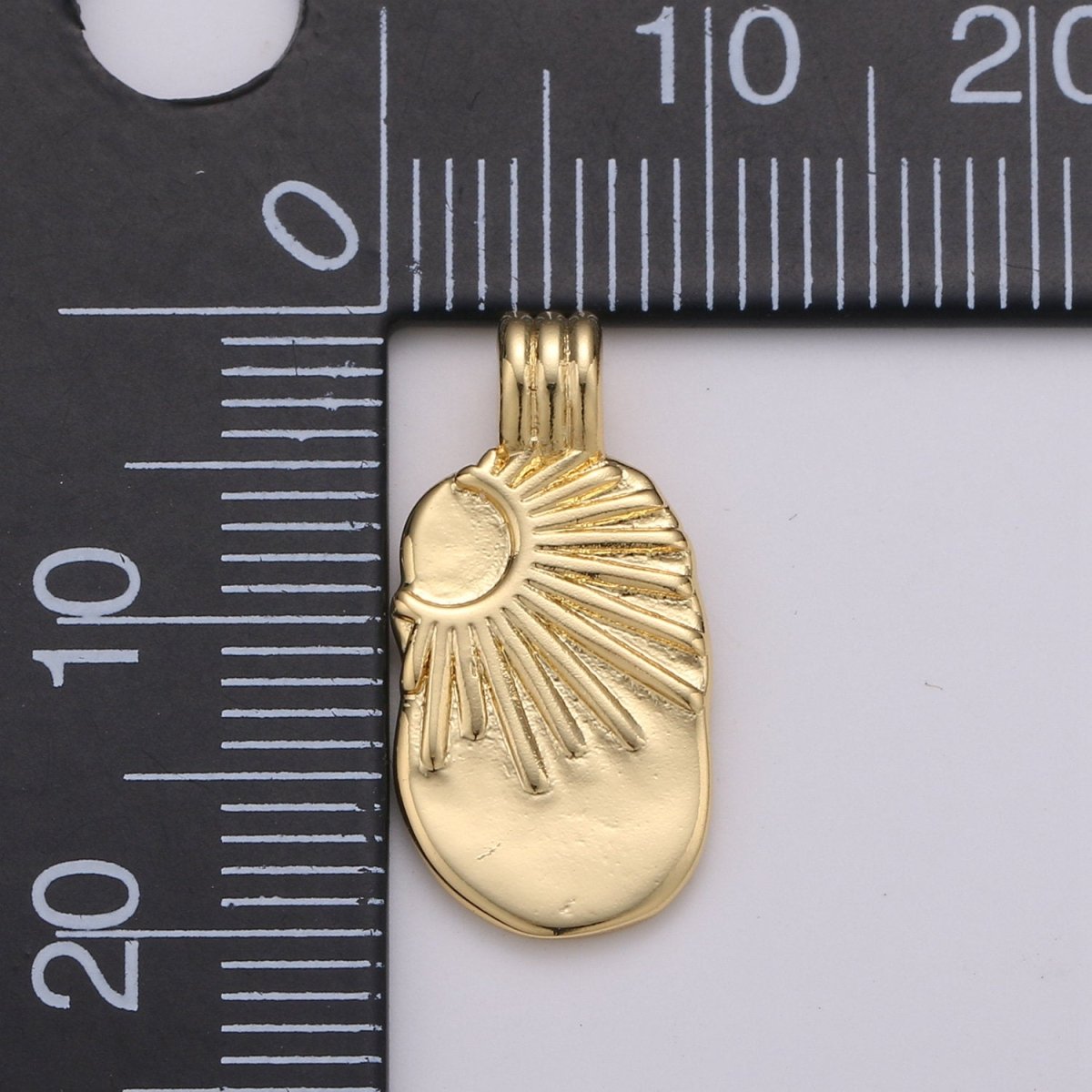 Dainty 14k Gold Filled Sunshine Charm - Gold Sun Charm, Sun with rays pendant, Celestial Jewelry for Necklace Component Supply I-781 - DLUXCA