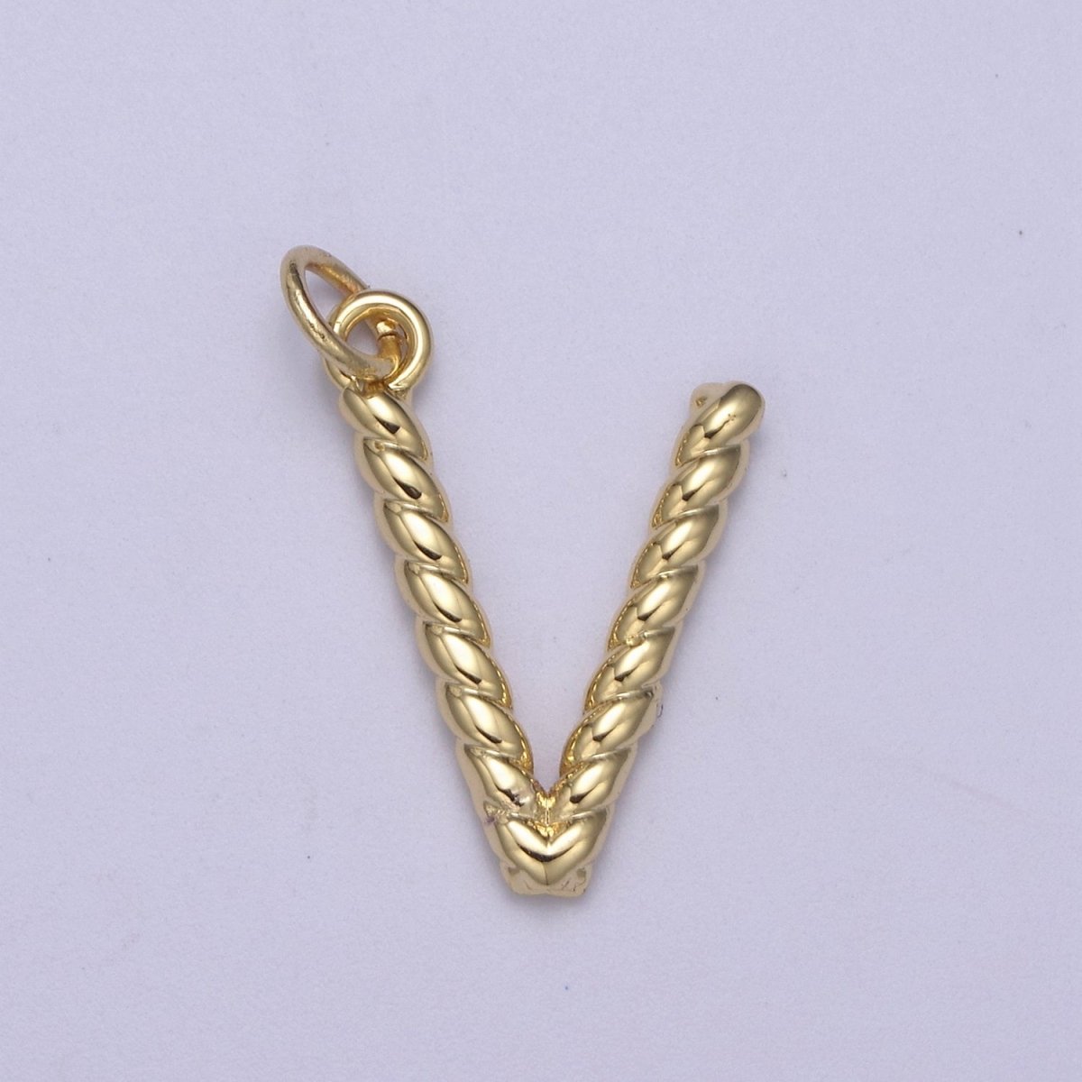 Dainty 14k Gold Filled Tiny Twisted Initial, Letter Alphabet Rope charms Mini Gold Pendant Charm for Personalized Necklace Bracelet Earring Add on M-107-M-133 - DLUXCA
