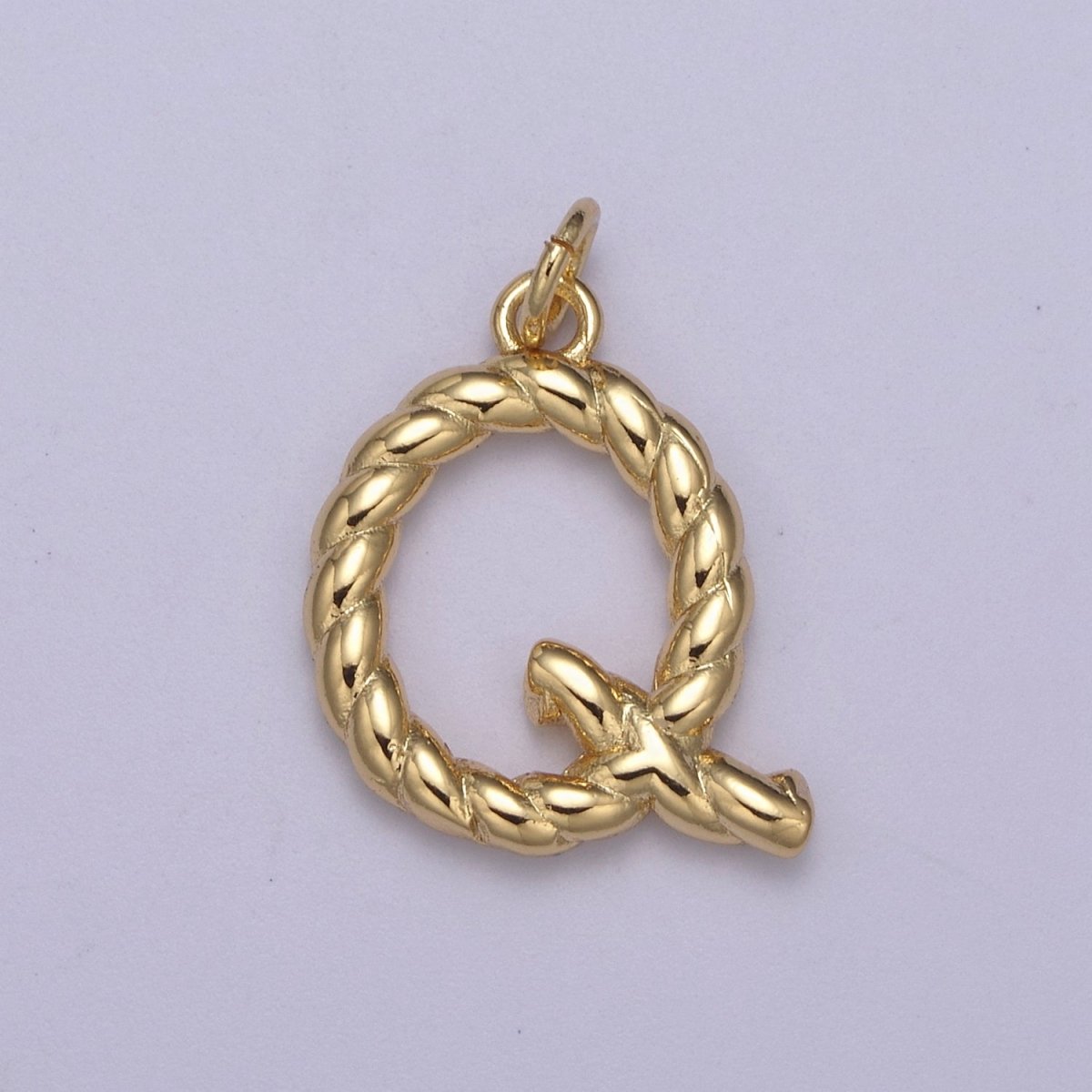 Dainty 14k Gold Filled Tiny Twisted Initial, Letter Alphabet Rope charms Mini Gold Pendant Charm for Personalized Necklace Bracelet Earring Add on M-107-M-133 - DLUXCA