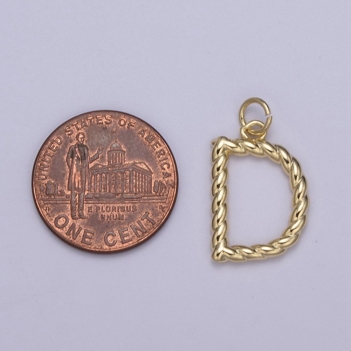 Dainty 14k Gold Filled Tiny Twisted Initial, Letter Alphabet Rope charms Mini Gold Pendant Charm for Personalized Necklace Bracelet Earring Add on M-107-M-133 - DLUXCA