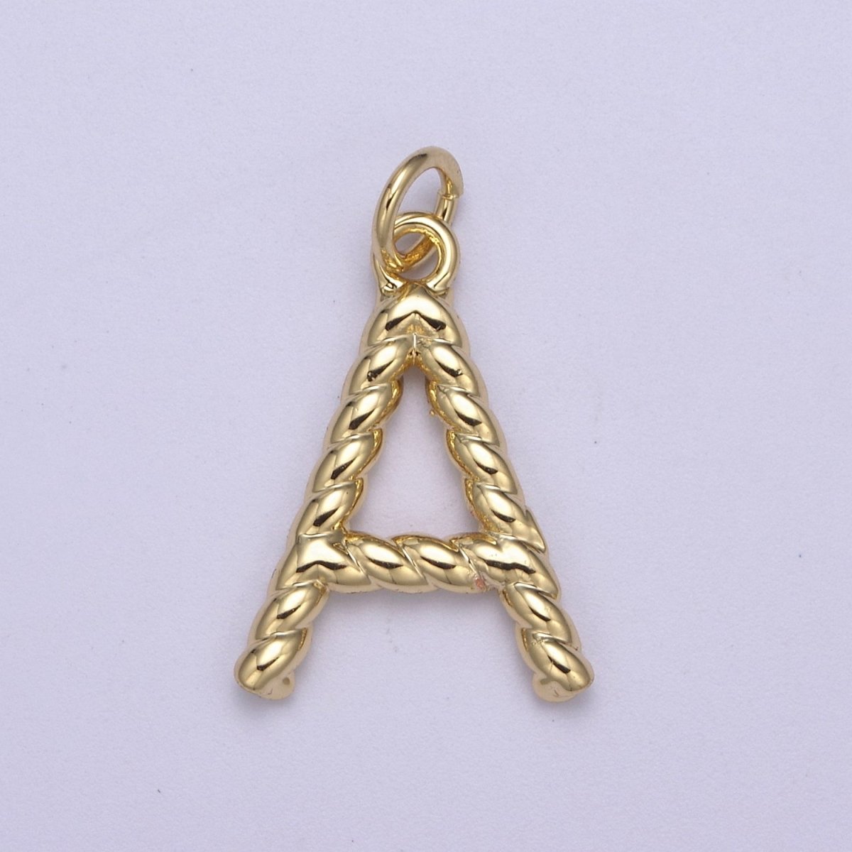 Dainty 14k Gold Filled Tiny Twisted Initial, Letter Alphabet Rope charms Mini Gold Pendant Charm for Personalized Necklace Bracelet Earring Add on M-107-M-133 - DLUXCA