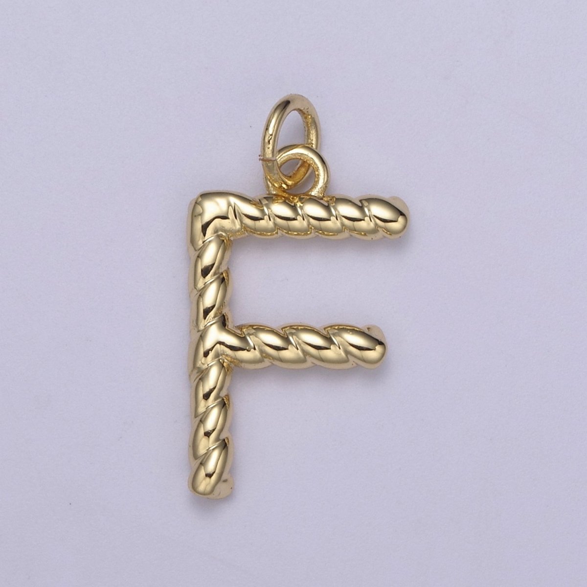 Dainty 14k Gold Filled Tiny Twisted Initial, Letter Alphabet Rope charms Mini Gold Pendant Charm for Personalized Necklace Bracelet Earring Add on M-107-M-133 - DLUXCA