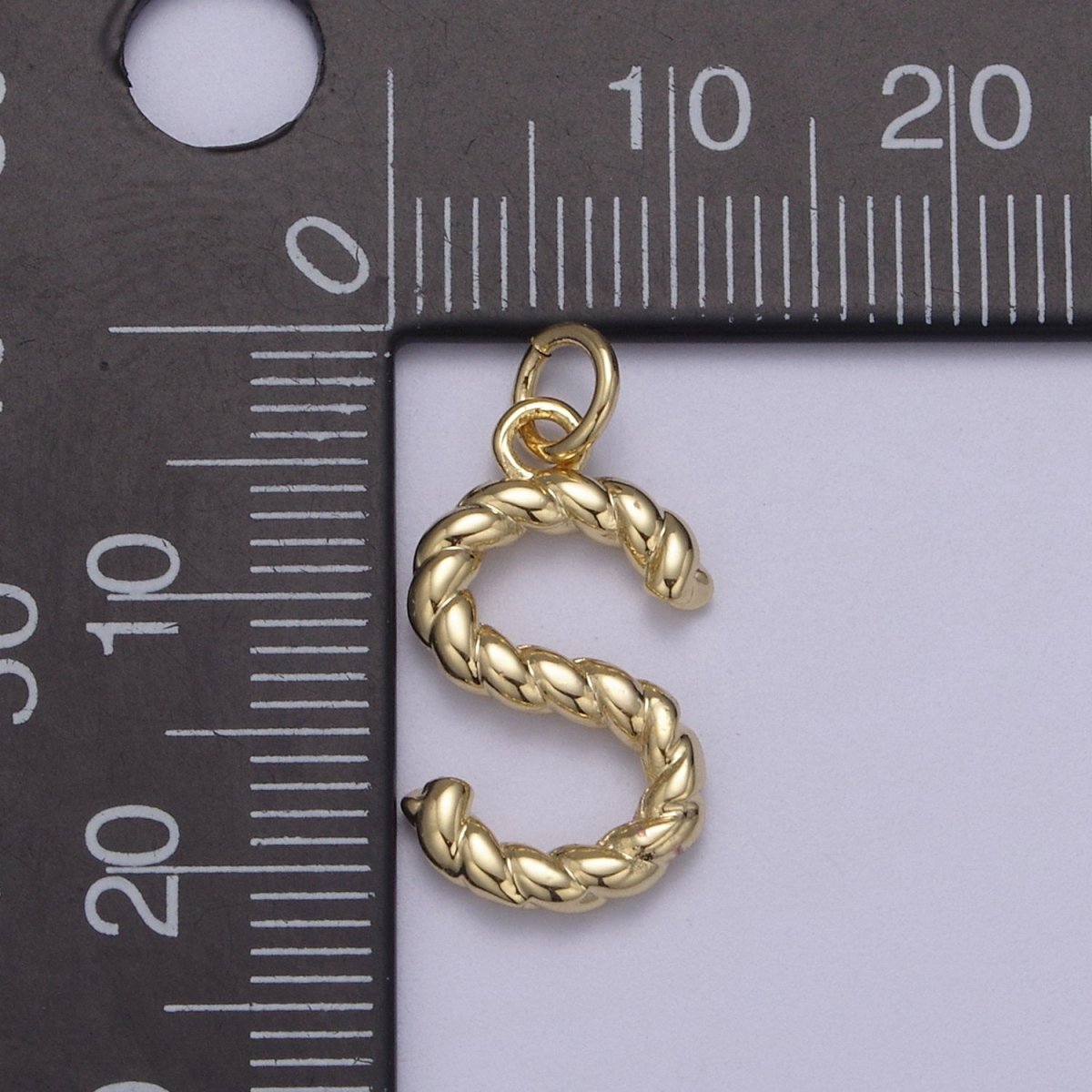 Dainty 14k Gold Filled Tiny Twisted Initial, Letter Alphabet Rope charms Mini Gold Pendant Charm for Personalized Necklace Bracelet Earring Add on M-107-M-133 - DLUXCA